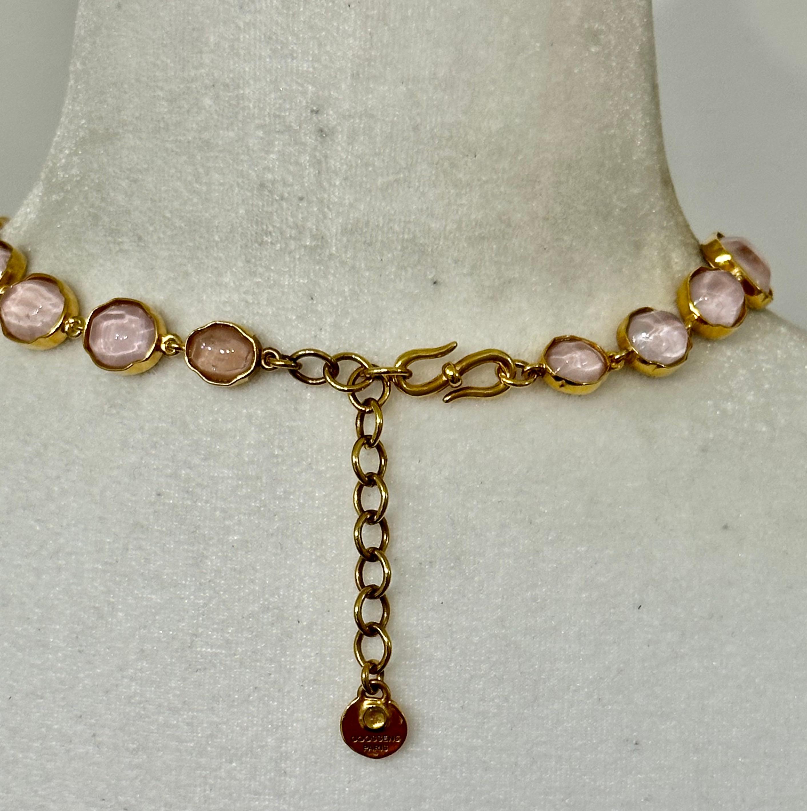 Goossens Paris Blush Pink Necklace For Sale 5