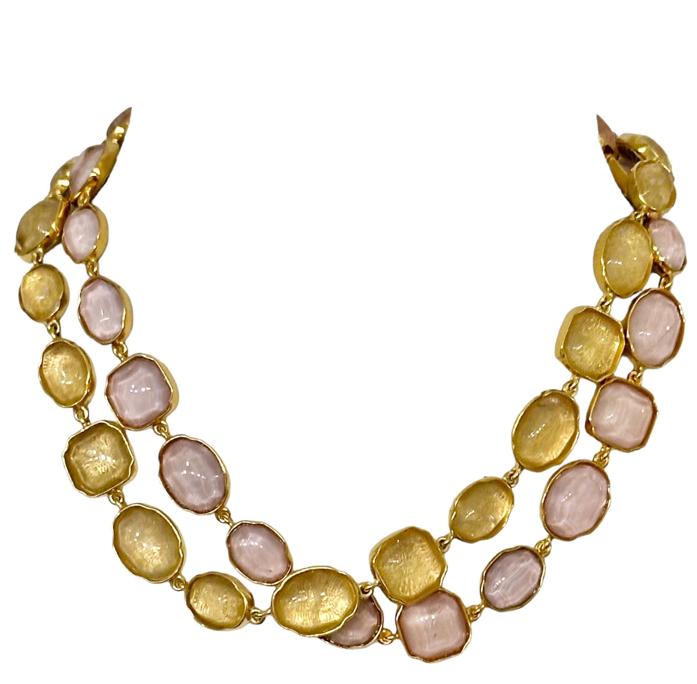 Goossens Paris Blush Pink Necklace For Sale 2