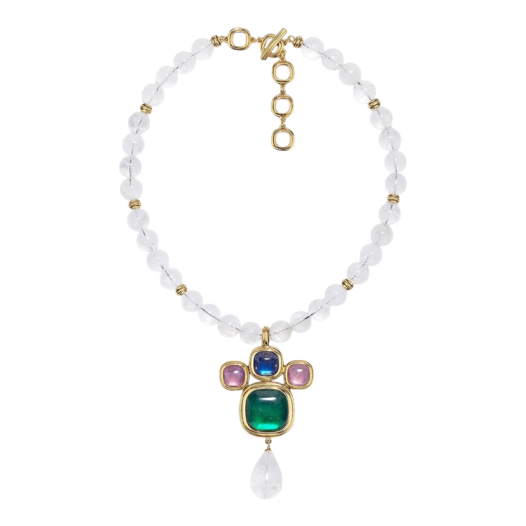 Goossens Paris Renaissance necklace in Tinted Rock Crystal en venta 5