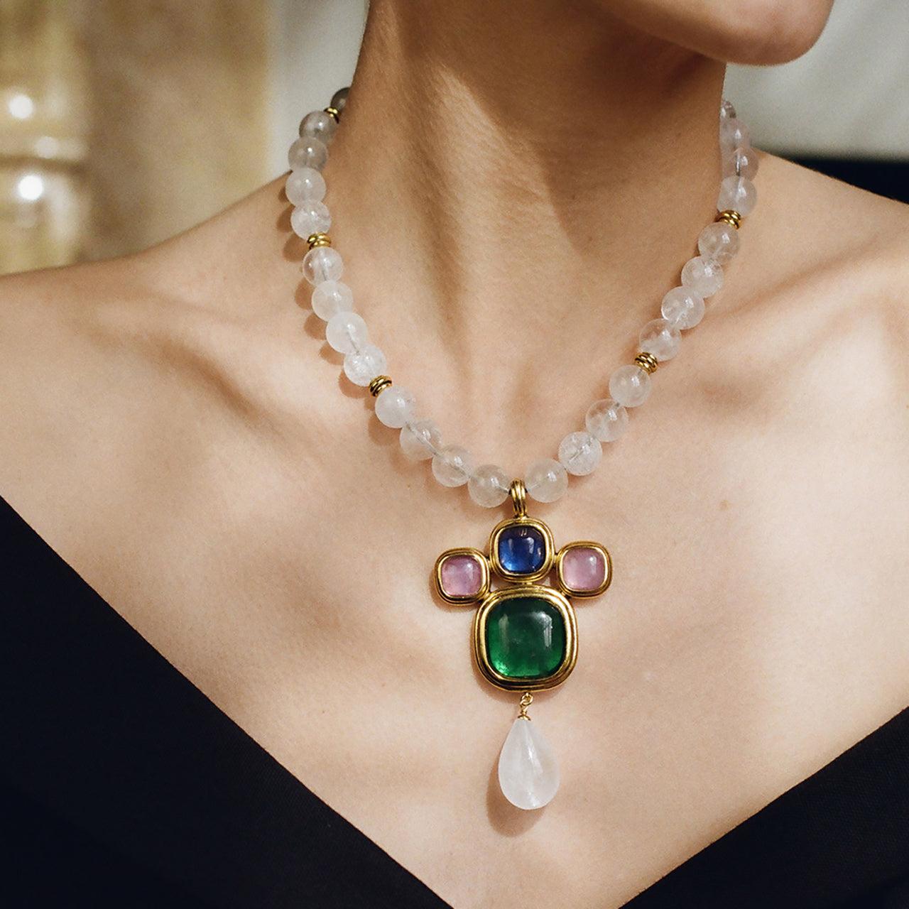 Goossens Paris Renaissance necklace in Tinted Rock Crystal en venta 9