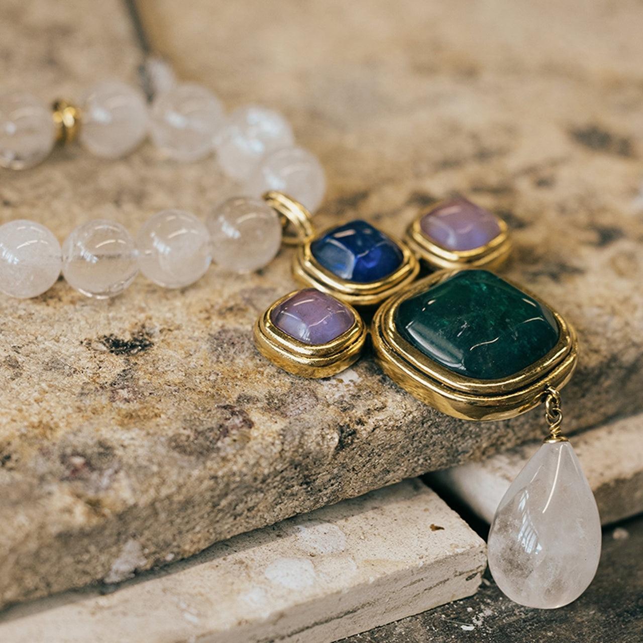 Collana Goossens Paris Renaissance con perle e cristallo di rocca In condizioni Nuovo in vendita a Virginia Beach, VA