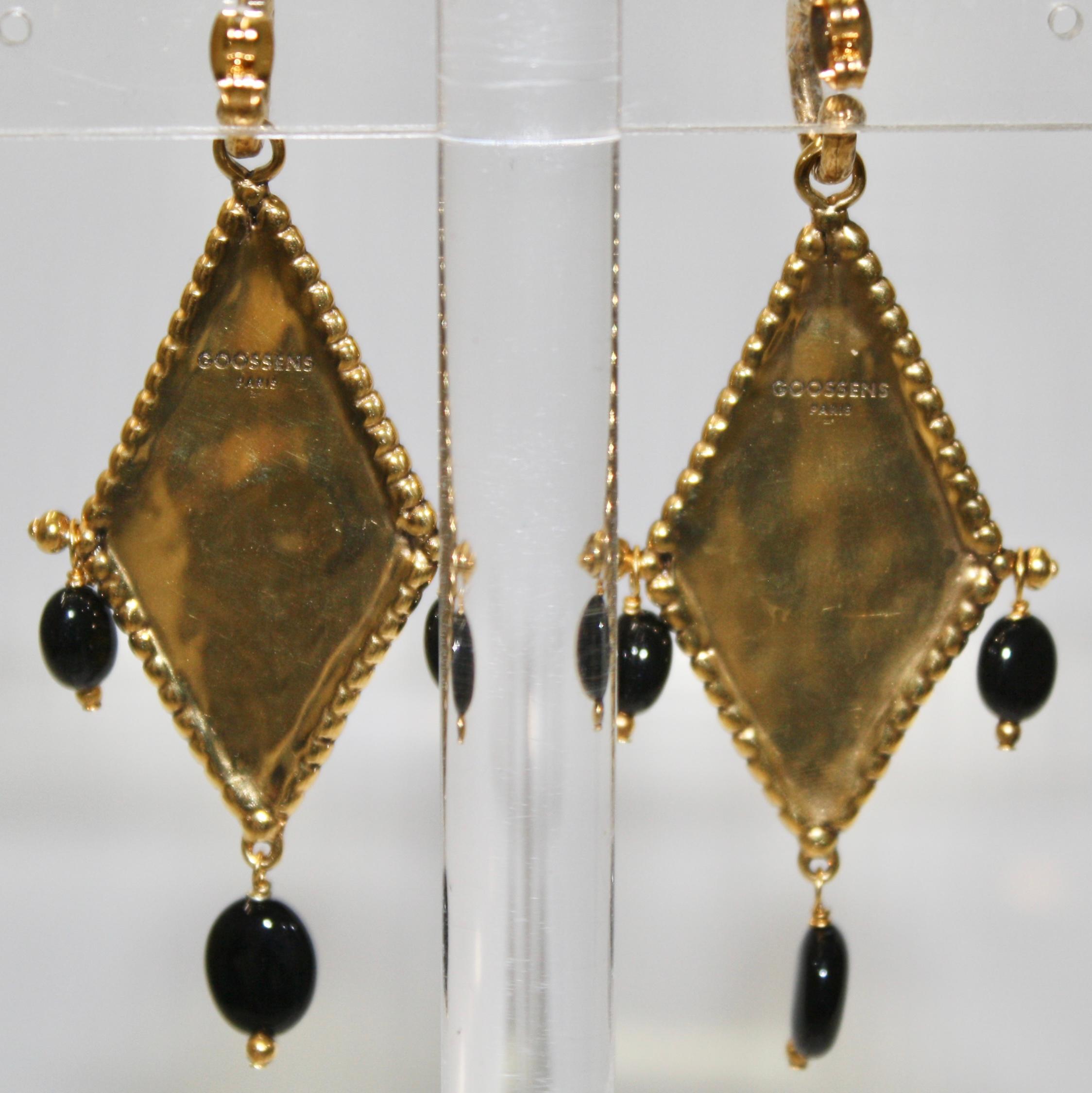 Baroque Goossens Paris Rhombus Earrings  For Sale