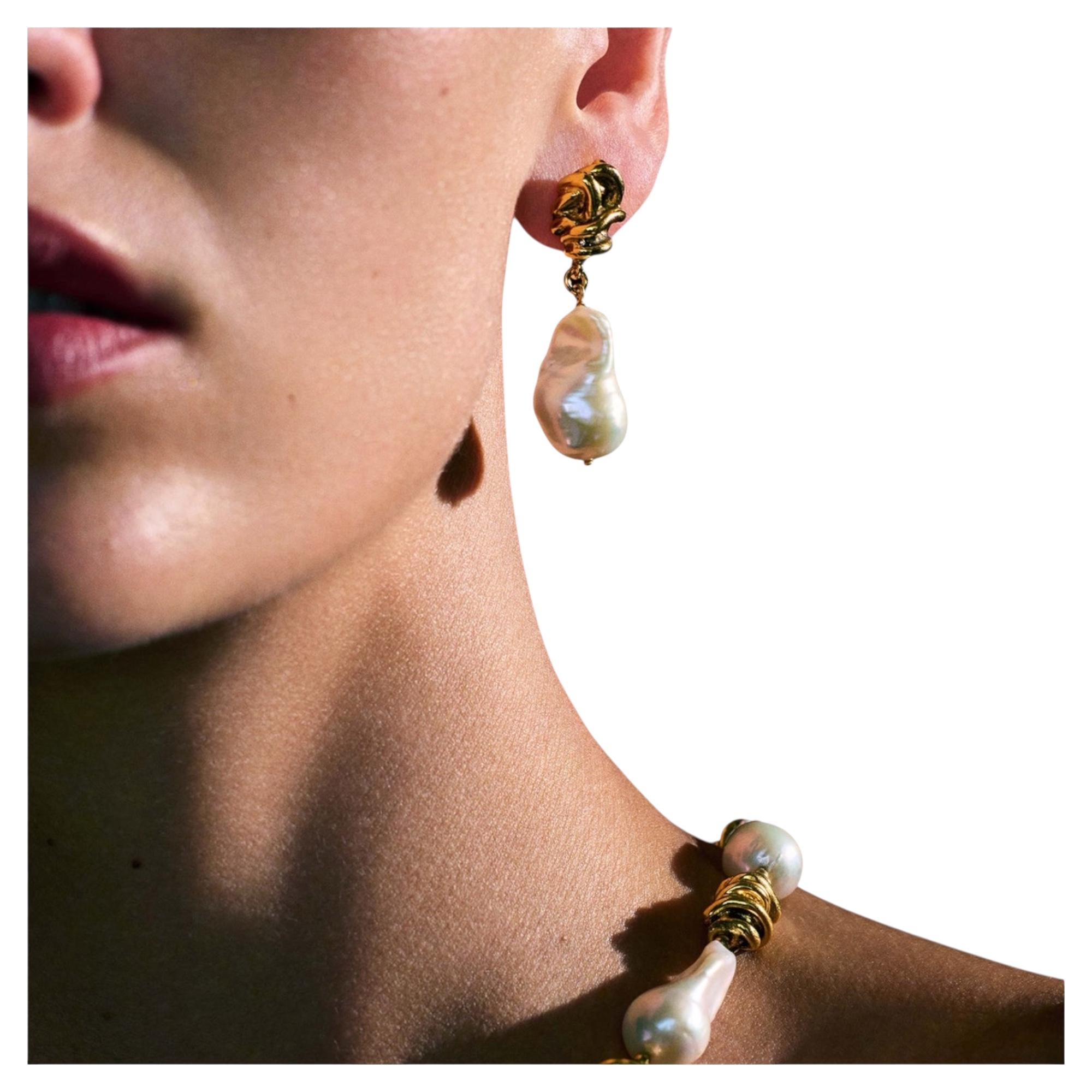 Grezzo Orecchini con perle Goossens Paris Riviera Baroque in vendita