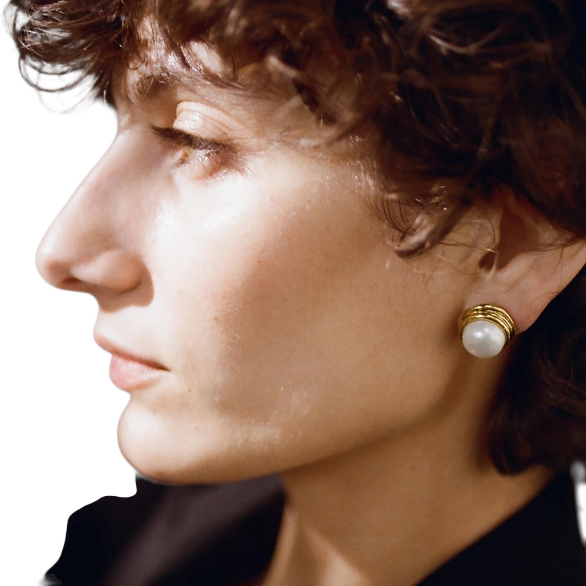 Orecchini con perle Goossens Paris Riviera Baroque in vendita 2