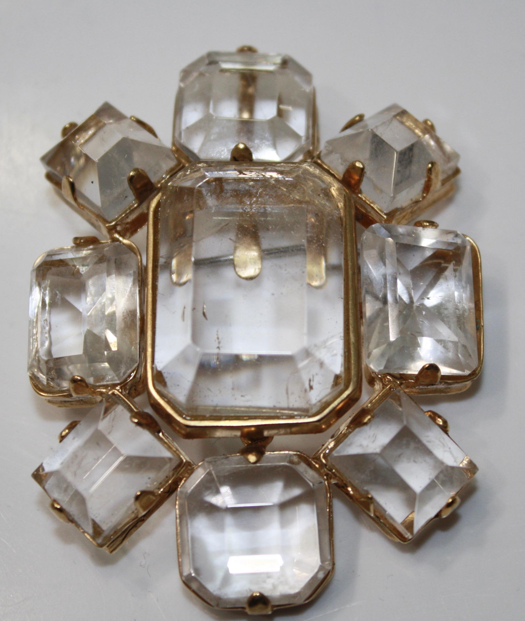 Goossens Paris Rock Crystal Brooch 1