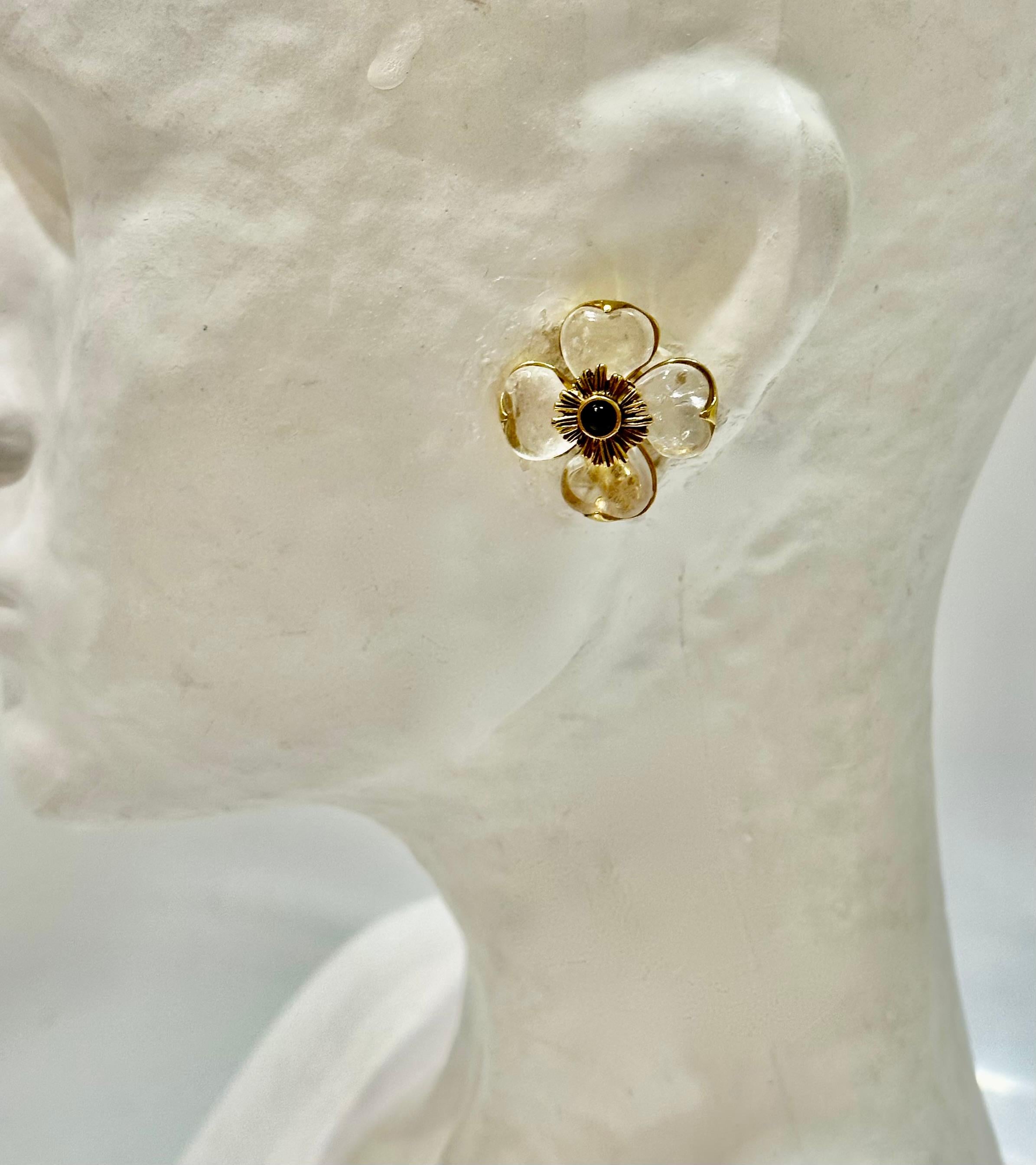Goossens-Paris Rock Crystal Clip Earrings 5