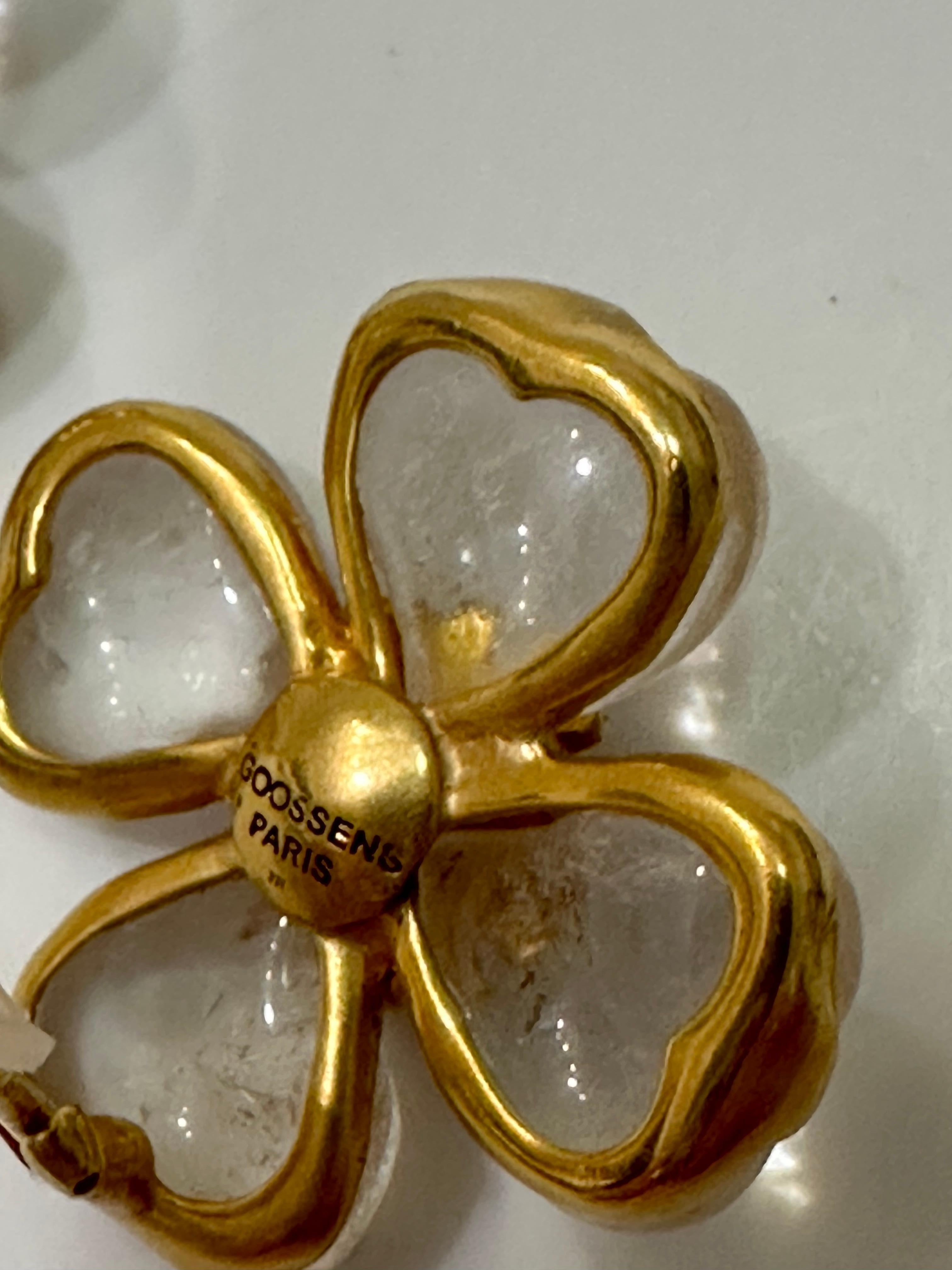 Goossens-Paris Rock Crystal Clip Earrings 1