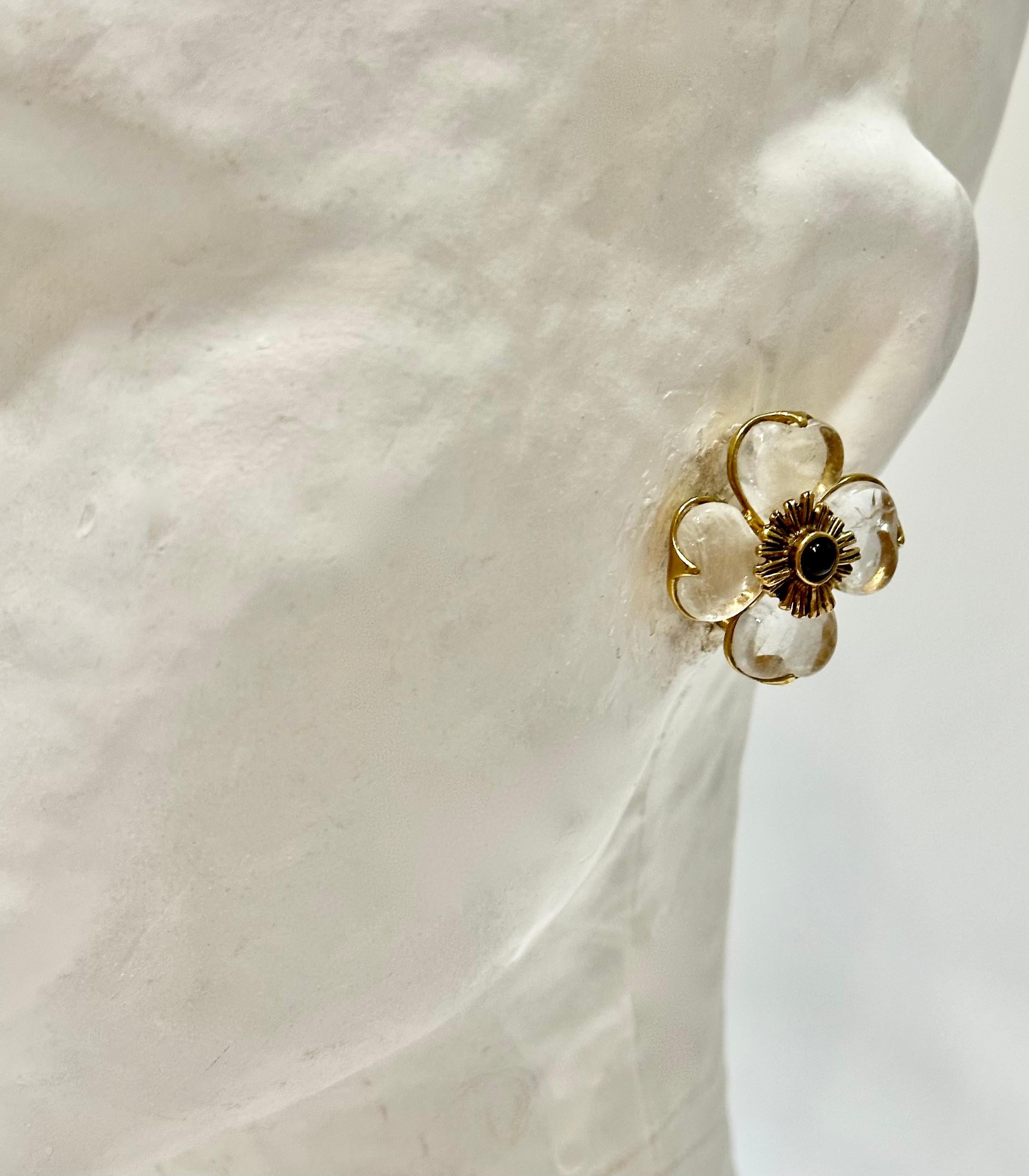 Goossens-Paris Rock Crystal Clip Earrings 4