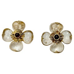Goossens-Paris Rock Crystal Clip Earrings