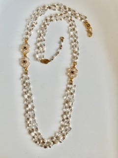 Goossens-Paris Rock Crystal Clover Long Sautoir