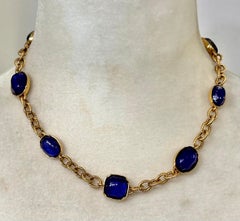Goossens Paris Royal Blue Harmony Cabochons Necklace