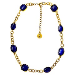 Goossens Paris Royal Blue Harmony Cabochons Necklace