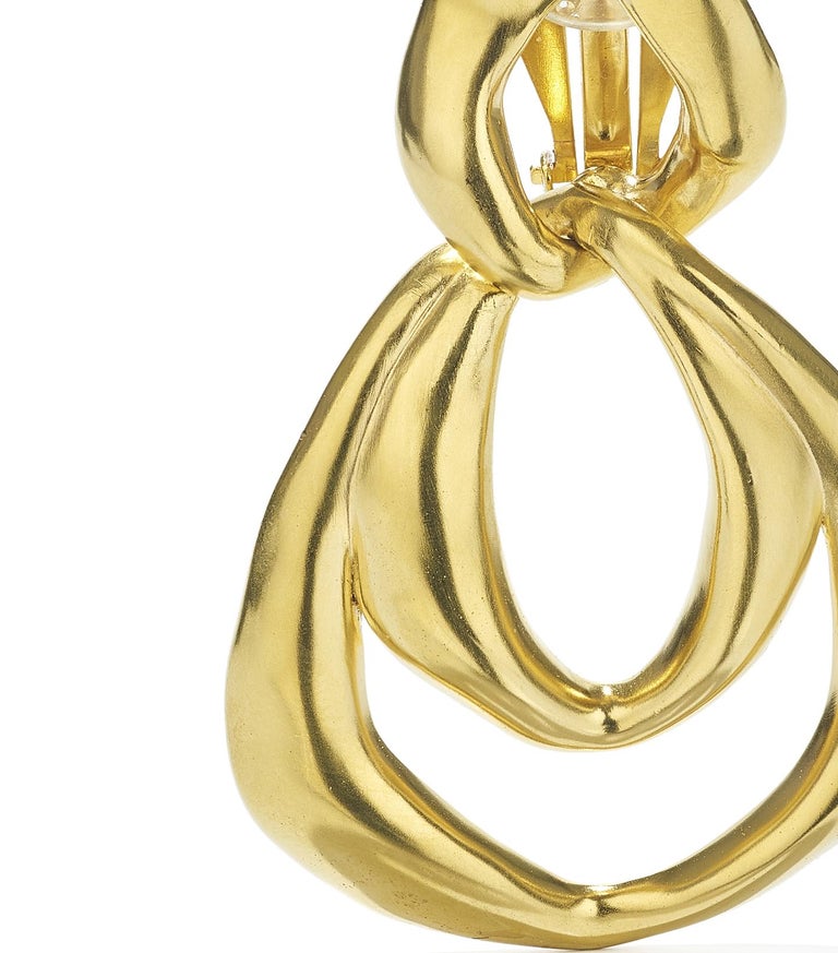 Modern Goossens Paris Spirale 2 Links Earrings 