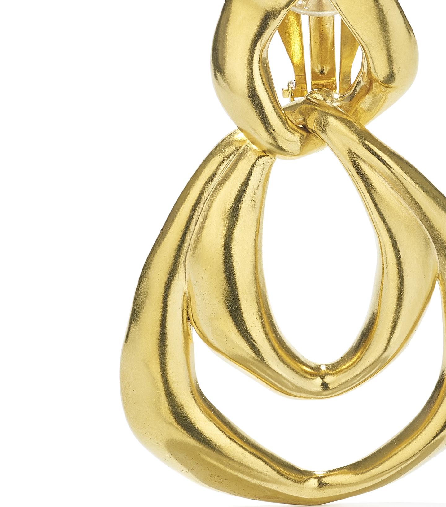 Modern Goossens Paris Spirale 2 Links Earrings  For Sale