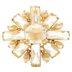 Goossens Paris Stones Pearls Brooch