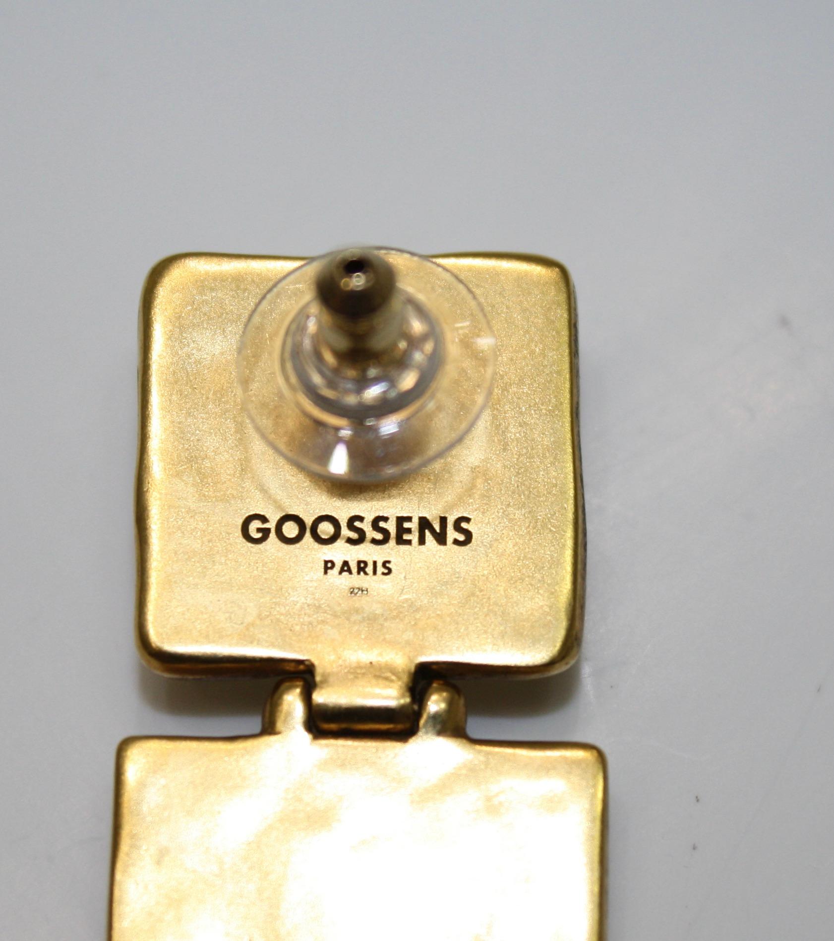 Modern Goossens Paris Syracuse Pendant Earrings  For Sale