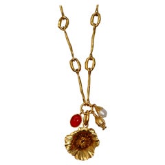 Goossens Paris Talisman Poppy Flower Necklace