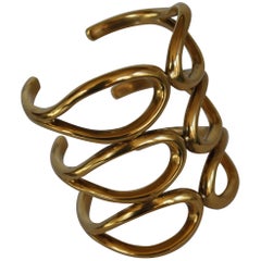 Goossens Paris Triple Row Gold Cuff Bracelet