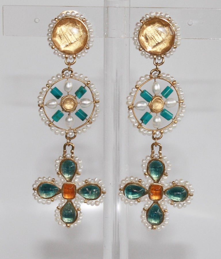 Goossens Paris Venice Pierced Earrings For Sale At 1stdibs 