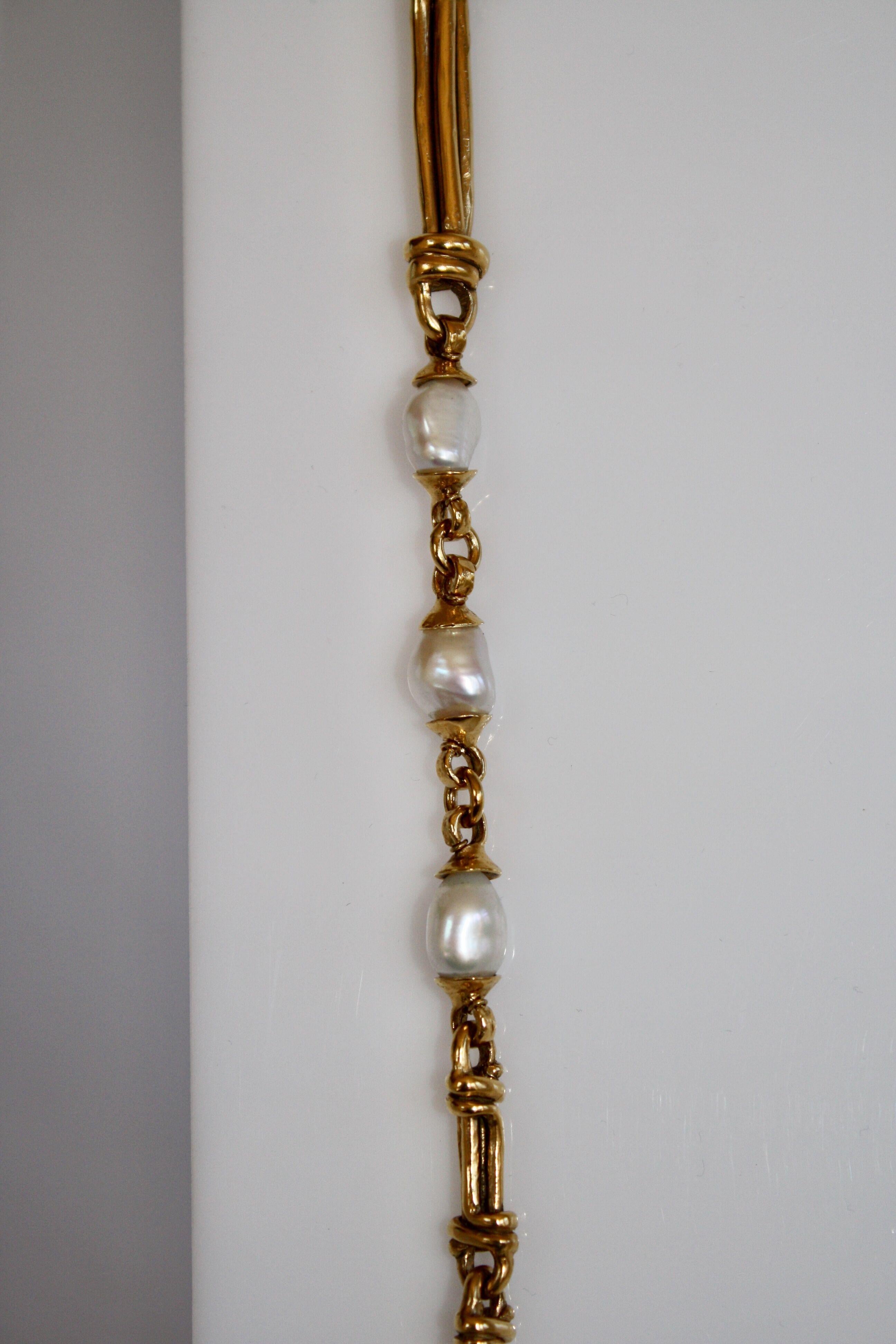 Goossens Paris Yellow Gold and Pearl Long Necklace 1