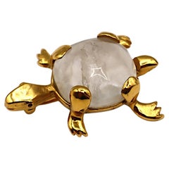 GOOSSENS Turtle Brooch Rock Crystal
