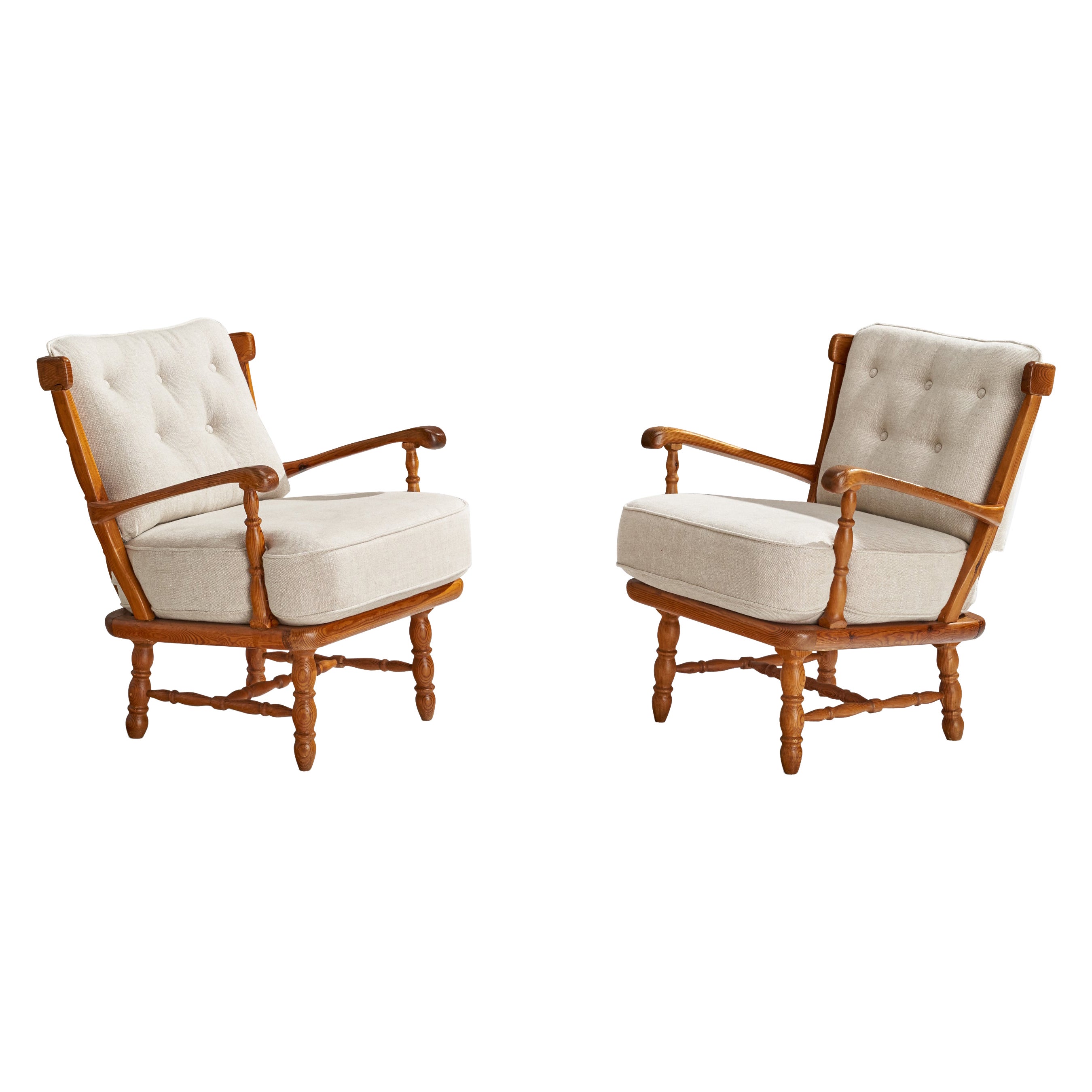 Göperts, chaises longues, pin, tissu, Suède, années 1950