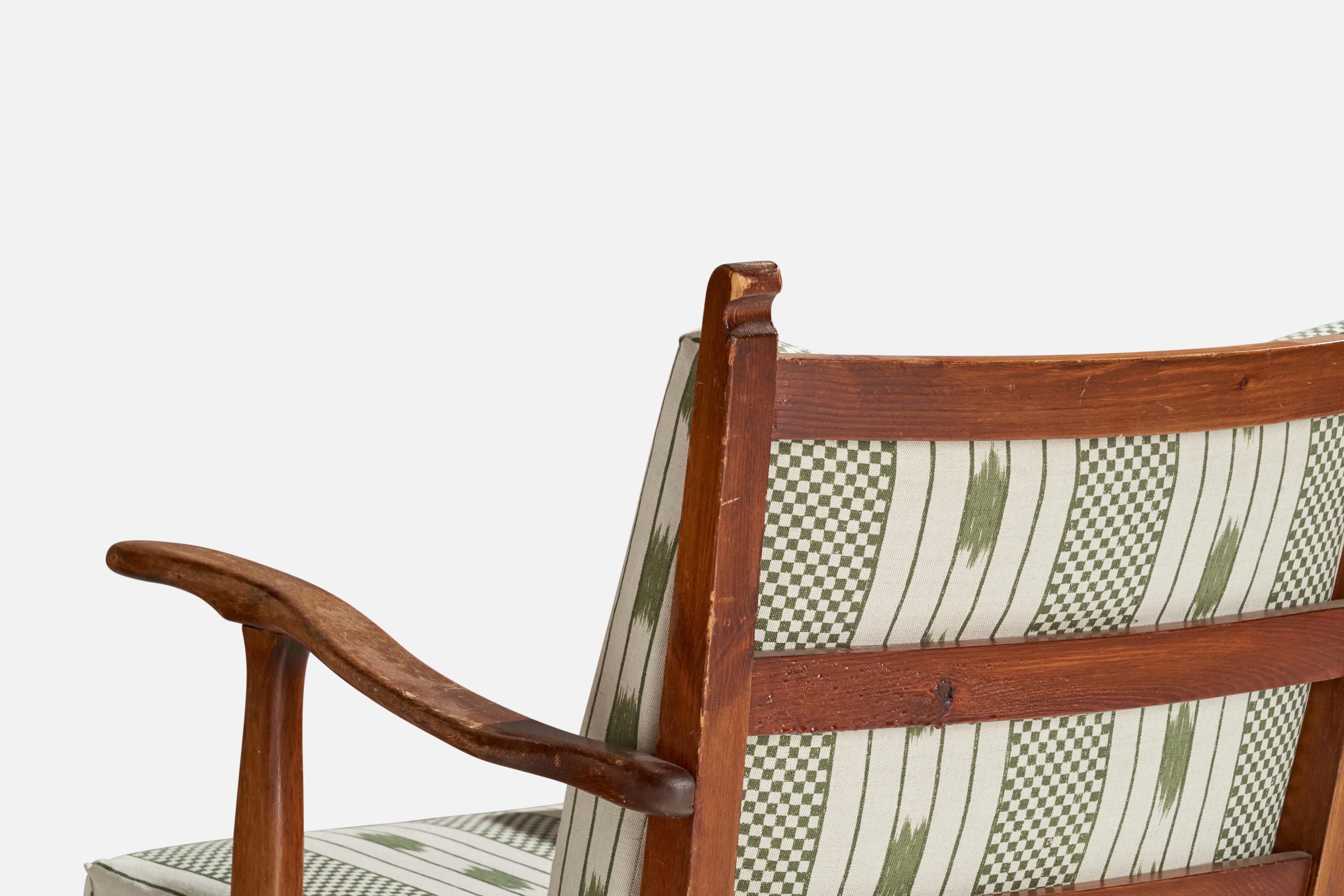 Göperts möbler, Lounge Chair, Pine, Fabric, Sweden, 1940s 4
