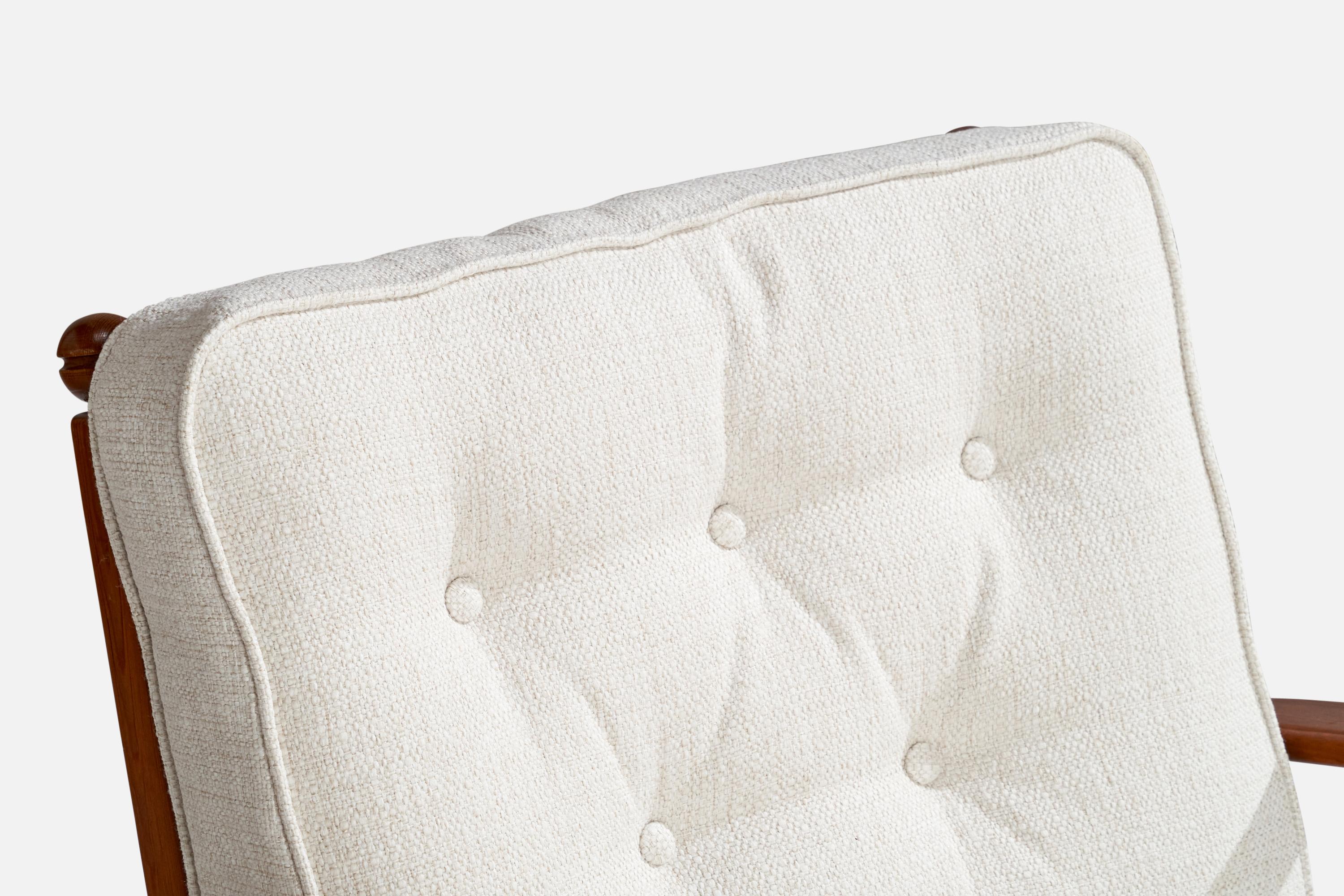 Göperts möbler, Lounge Chair, Pine, Fabric, Sweden, 1940s For Sale 4