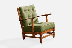 Göperts Möbler, Lounge Chair, Pine, Fabric, Sweden, 1940s