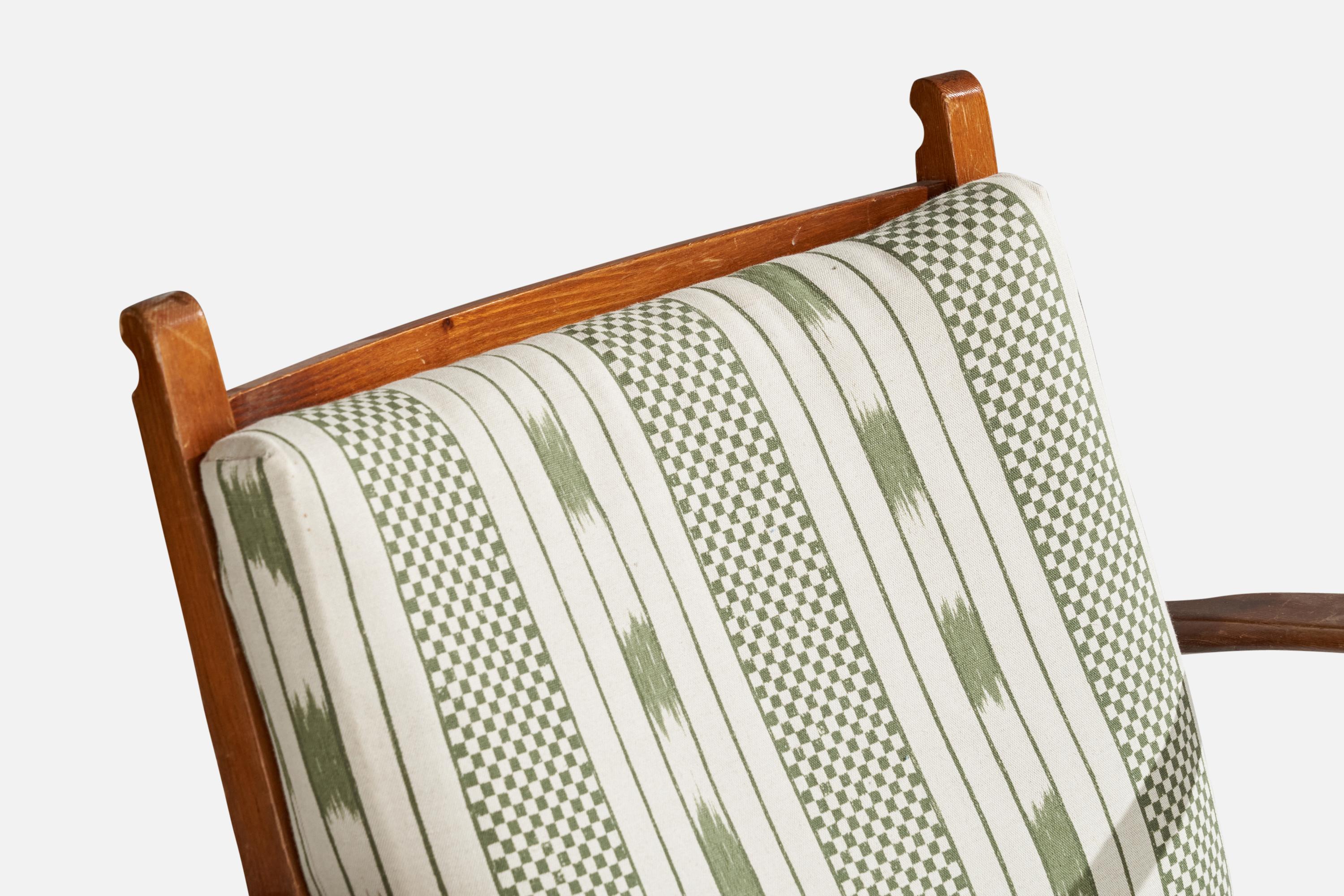 Göperts möbler, Lounge Chair, Pine, Fabric, Sweden, 1940s 3