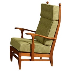 Göperts Möbler, Loungesessel, Kiefer, Stoff, Schweden, 1940er Jahre
