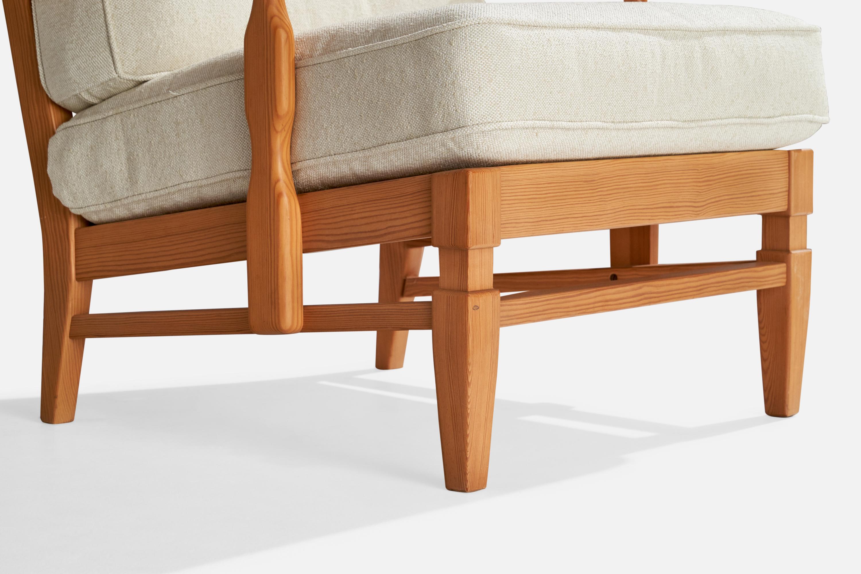 Göperts Möbler, chaises longues, pin, tissu, Suède, années 1940 en vente 3