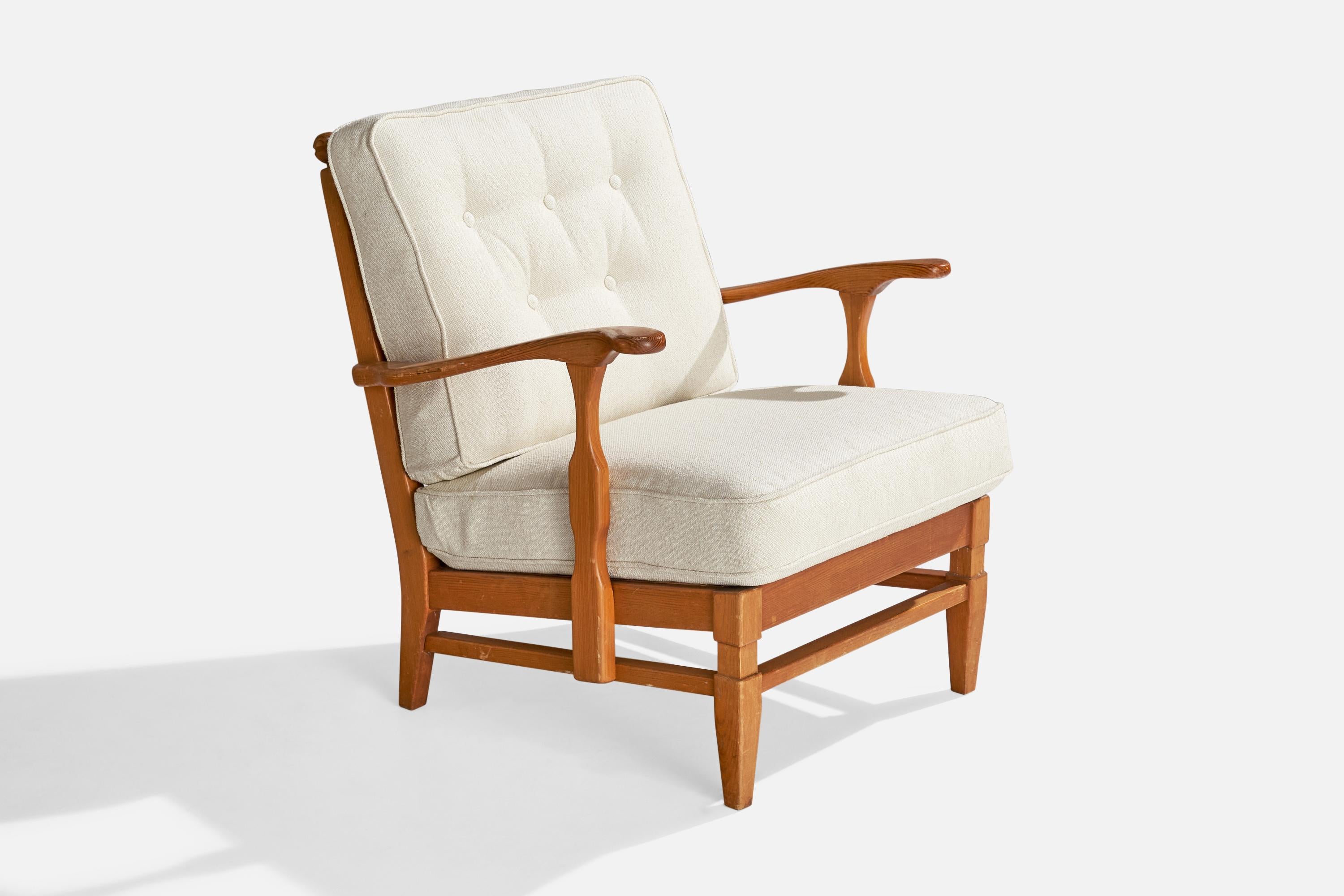 Göperts Möbler, Lounge chairs, Pine, Fabric, Sweden, 1940s 4
