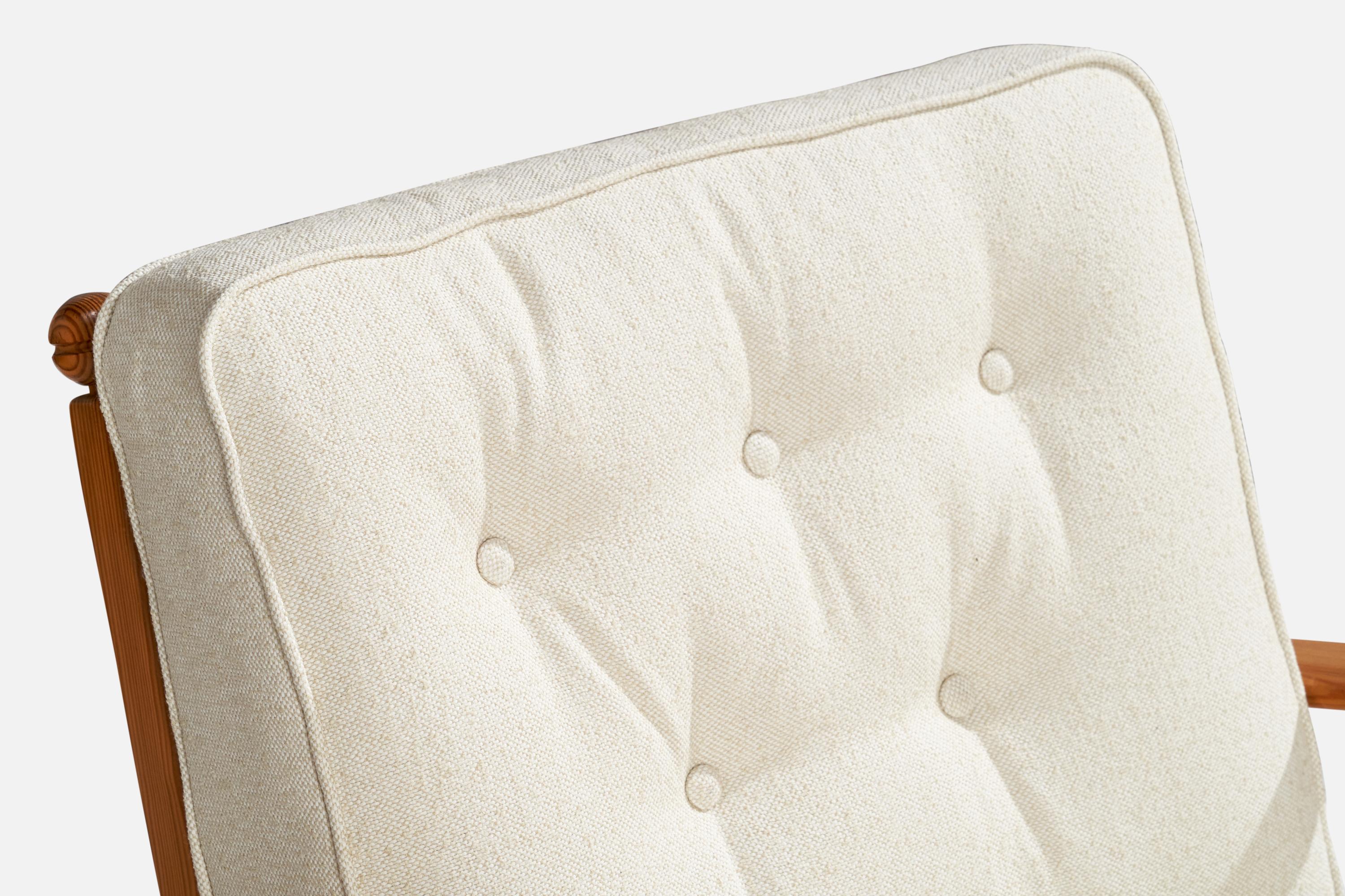 Göperts Möbler, chaises longues, pin, tissu, Suède, années 1940 en vente 5