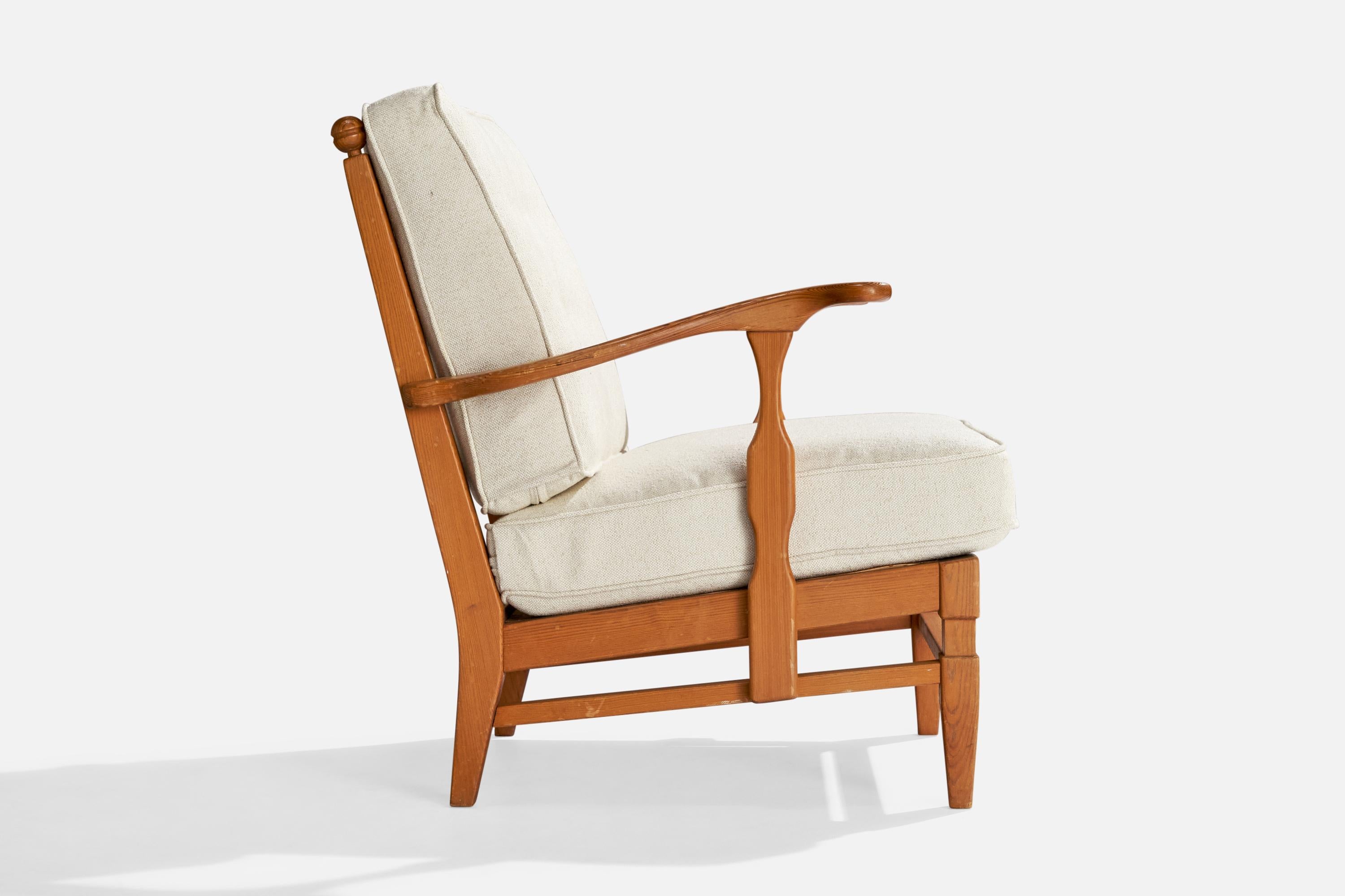 Göperts Möbler, Lounge chairs, Pine, Fabric, Sweden, 1940s 6