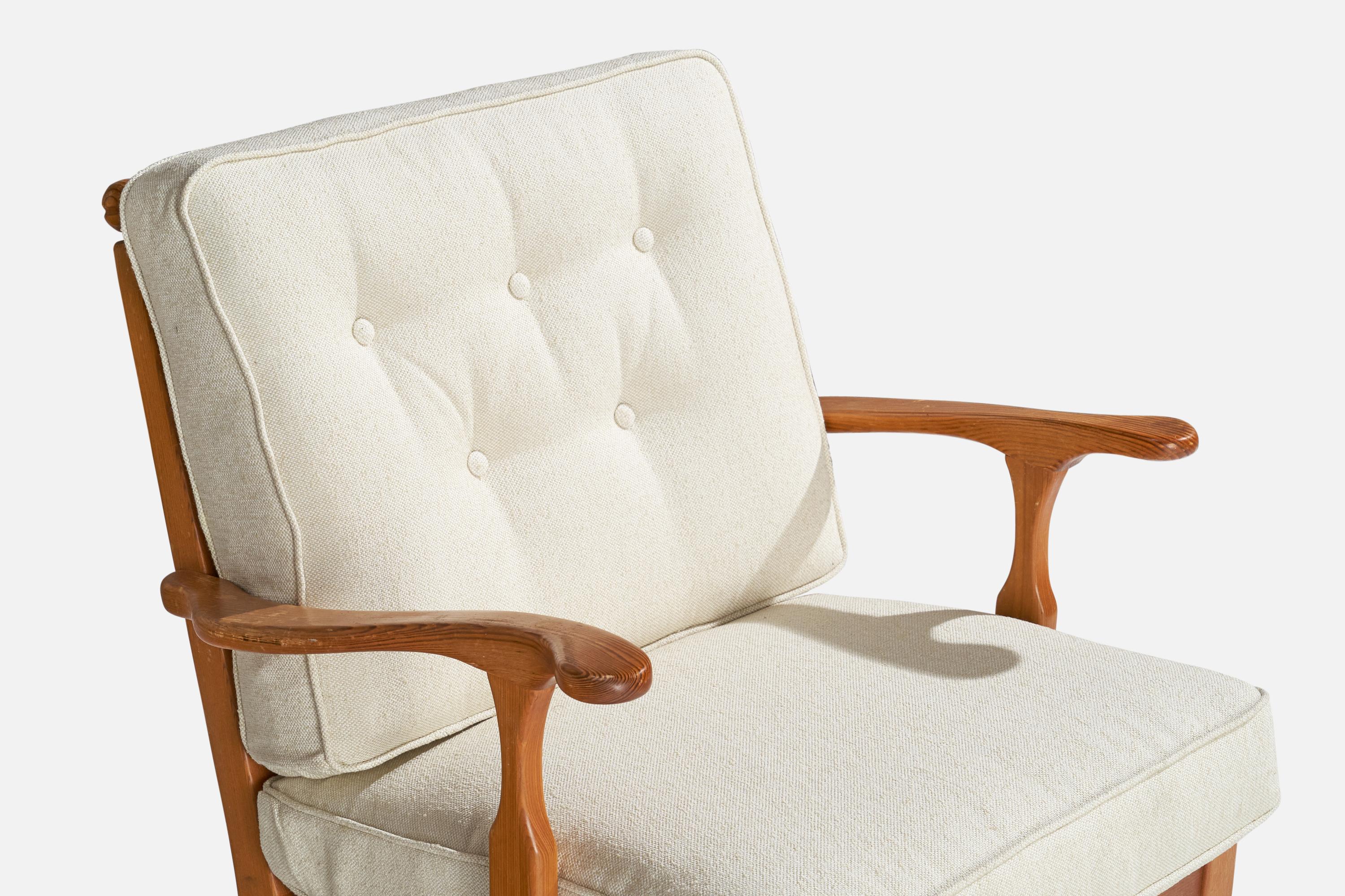 Göperts M�öbler, Lounge chairs, Pine, Fabric, Sweden, 1940s 7
