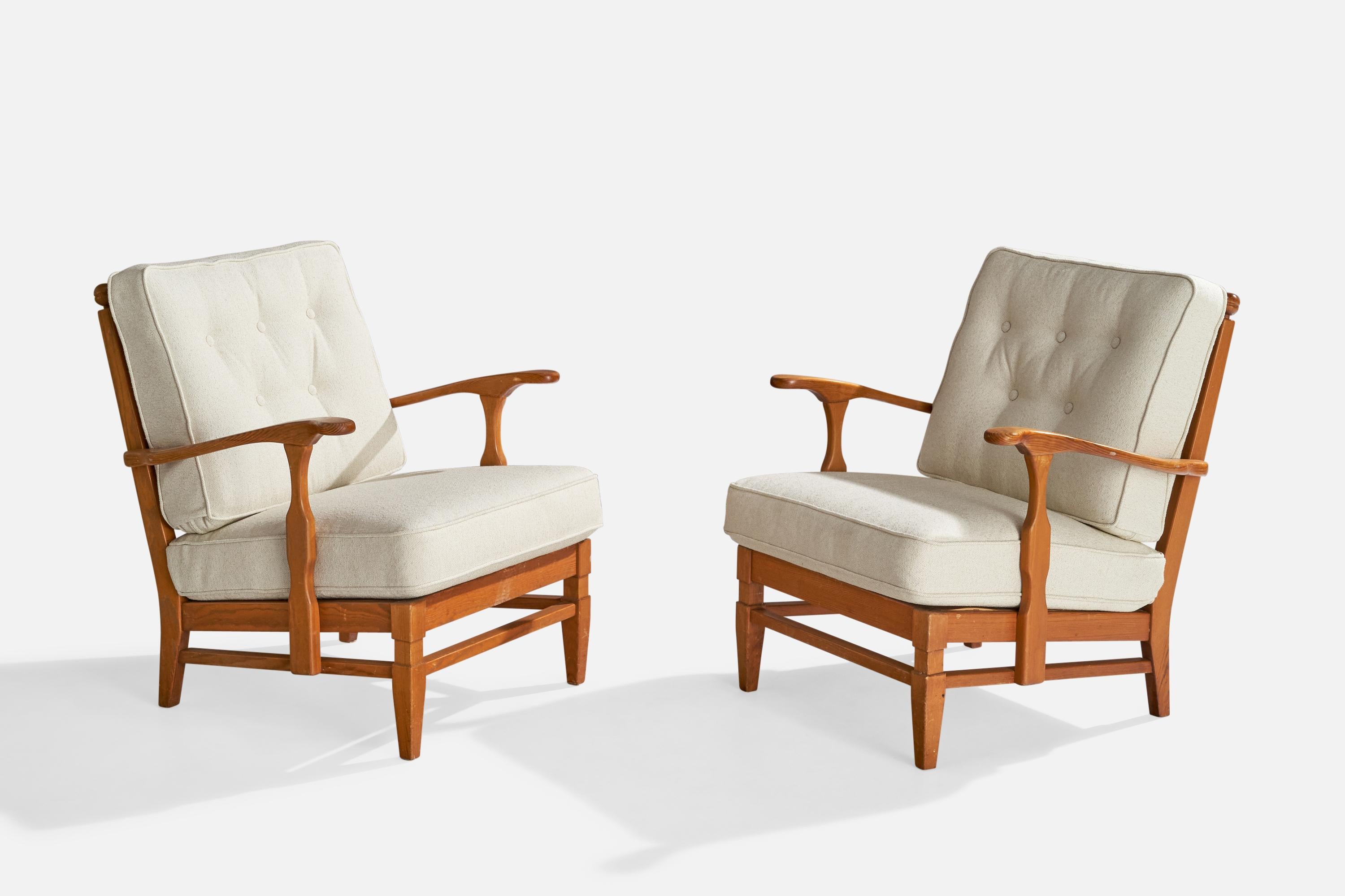 A pair of pine,and white fabric 