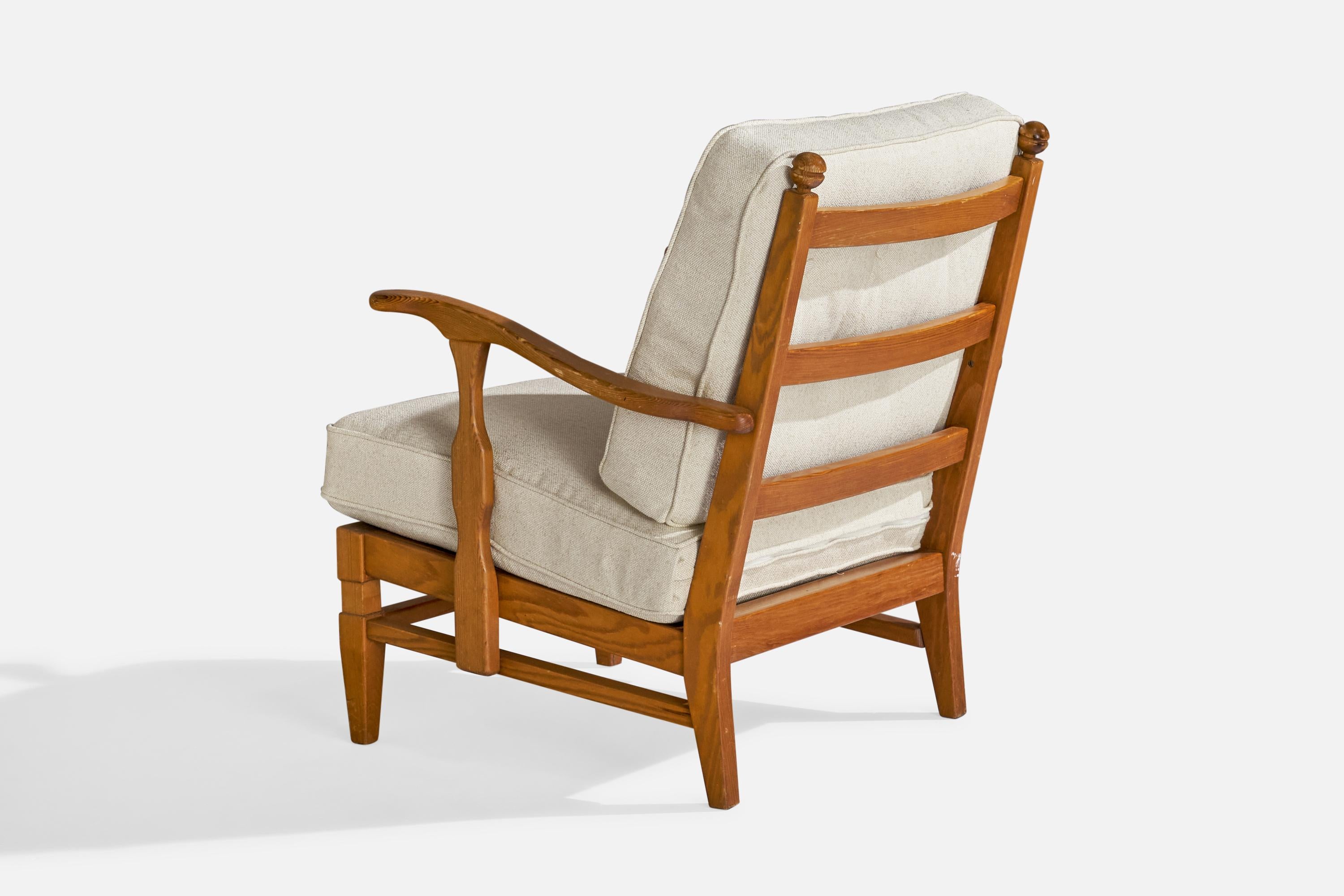 Suédois Göperts Möbler, chaises longues, pin, tissu, Suède, années 1940 en vente