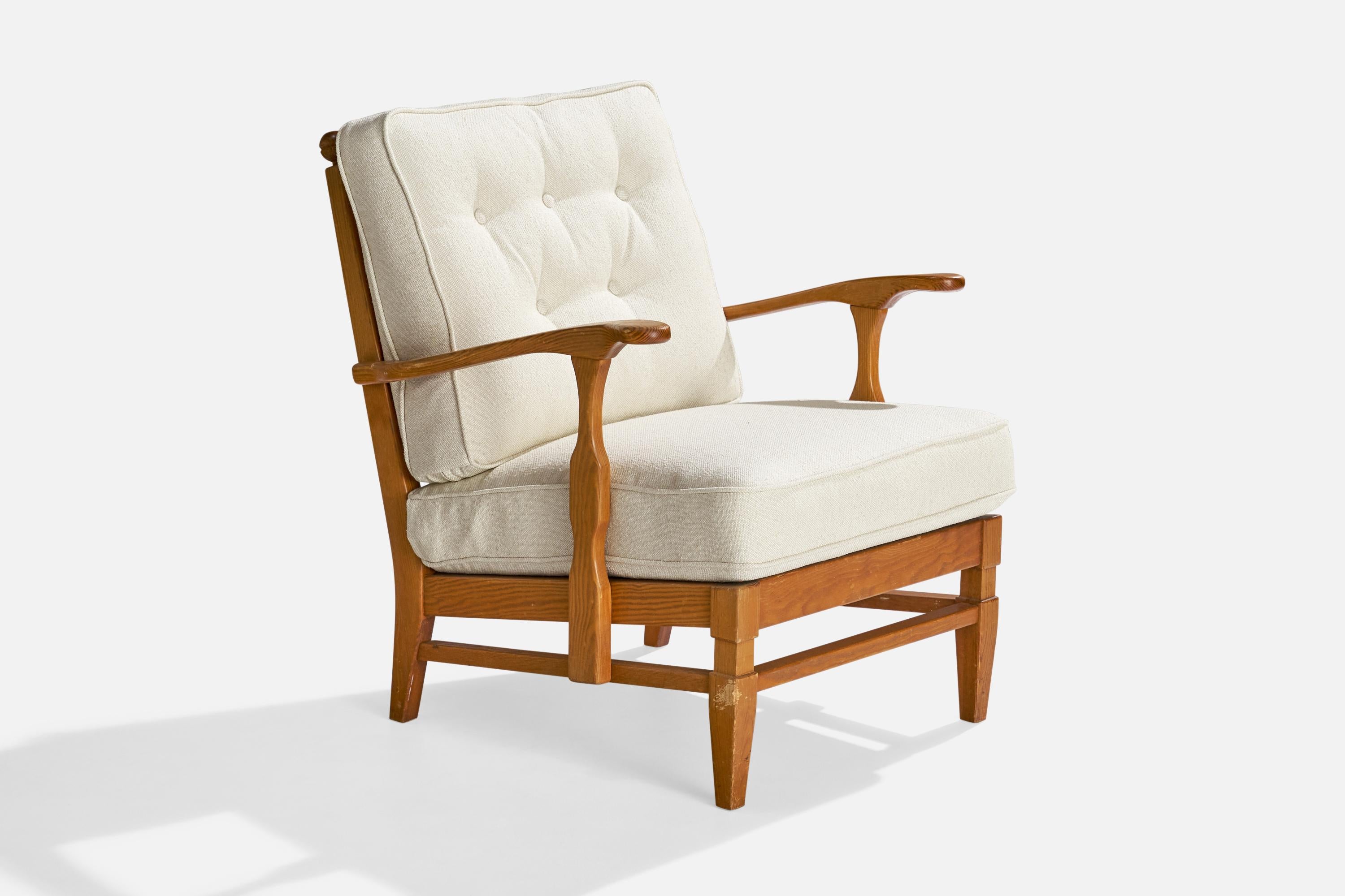 Göperts Möbler, chaises longues, pin, tissu, Suède, années 1940 Bon état - En vente à High Point, NC