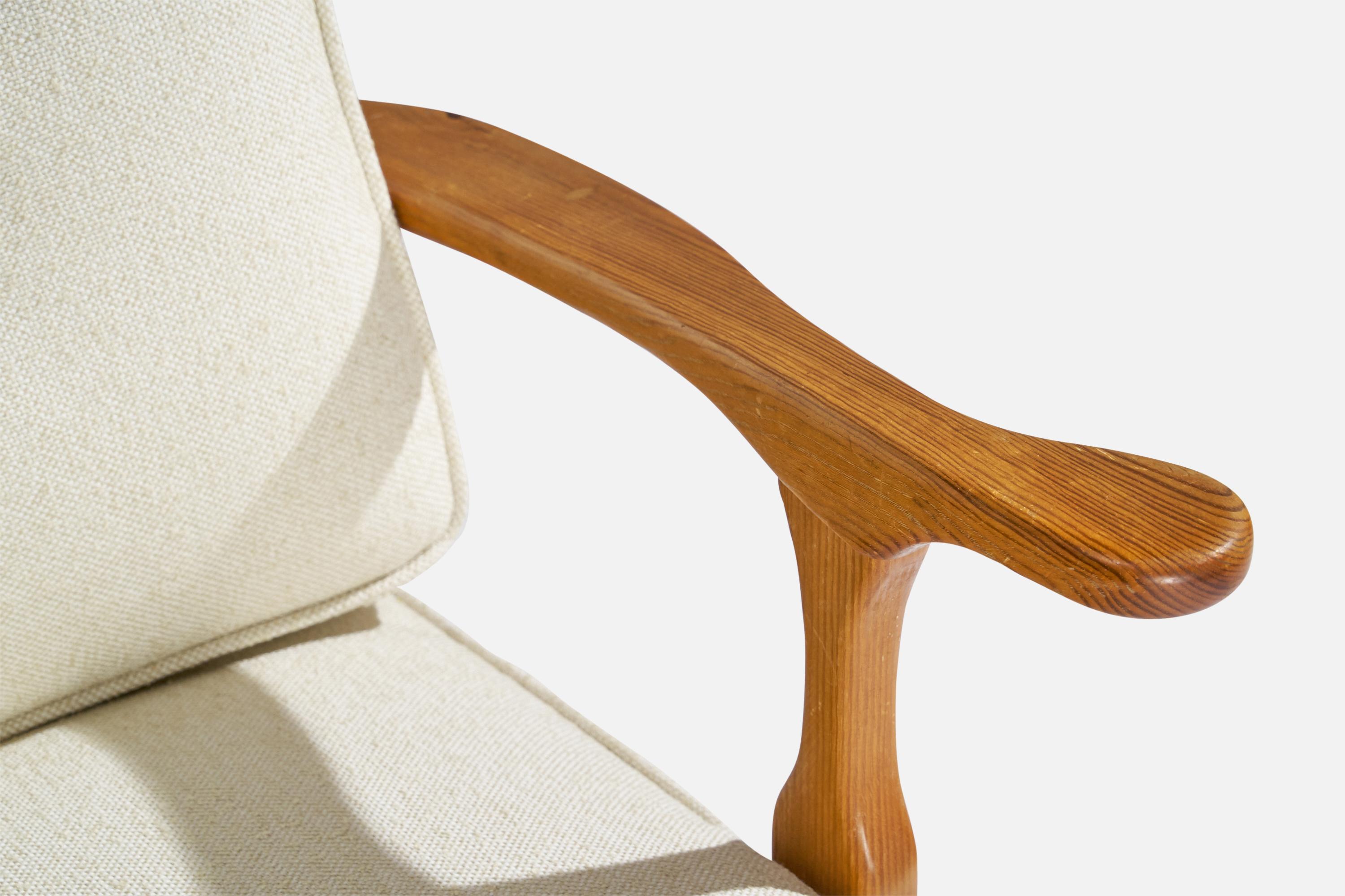Milieu du XXe siècle Göperts Möbler, chaises longues, pin, tissu, Suède, années 1940 en vente