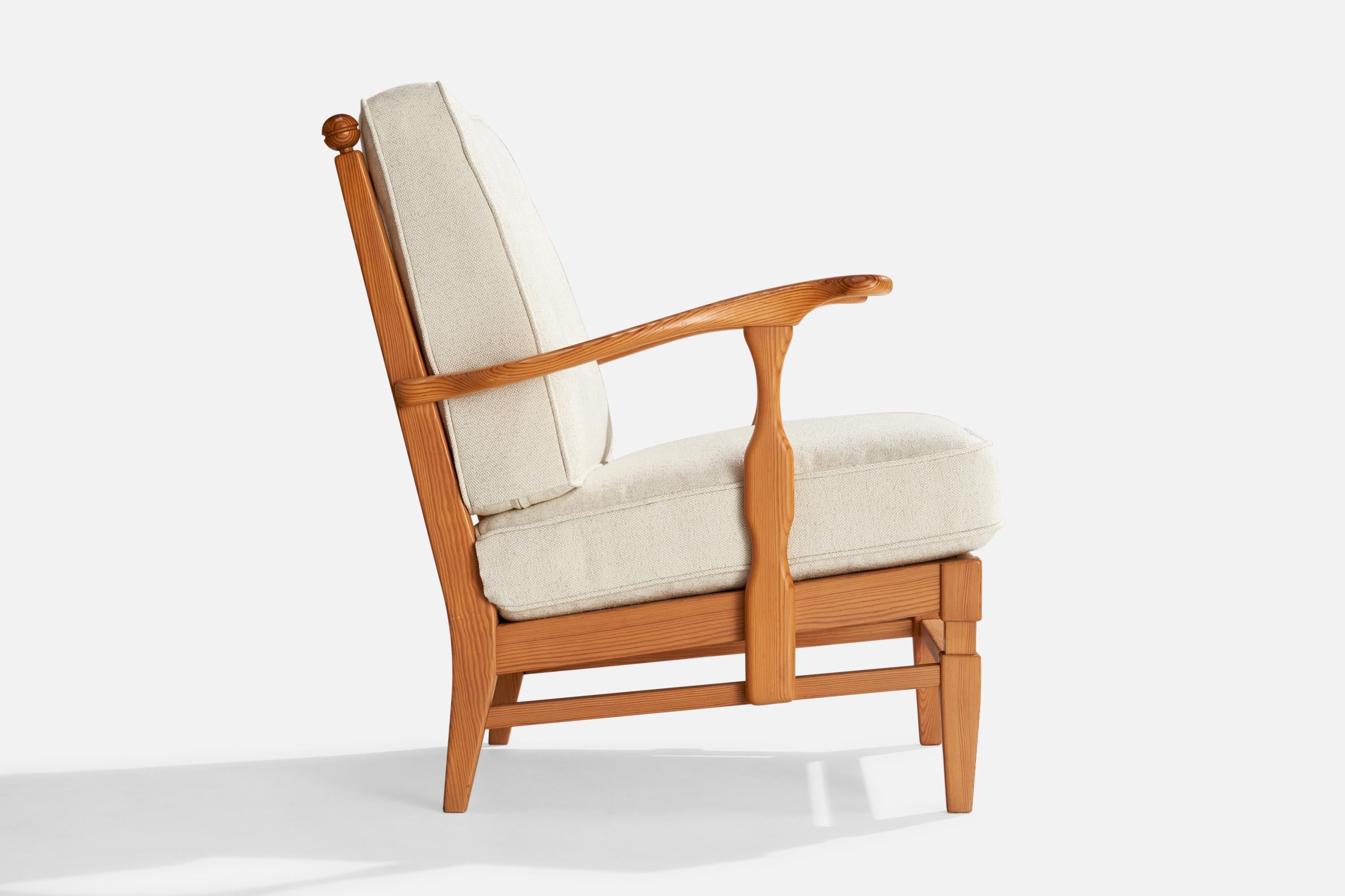 Tissu Göperts Möbler, chaises longues, pin, tissu, Suède, années 1940 en vente