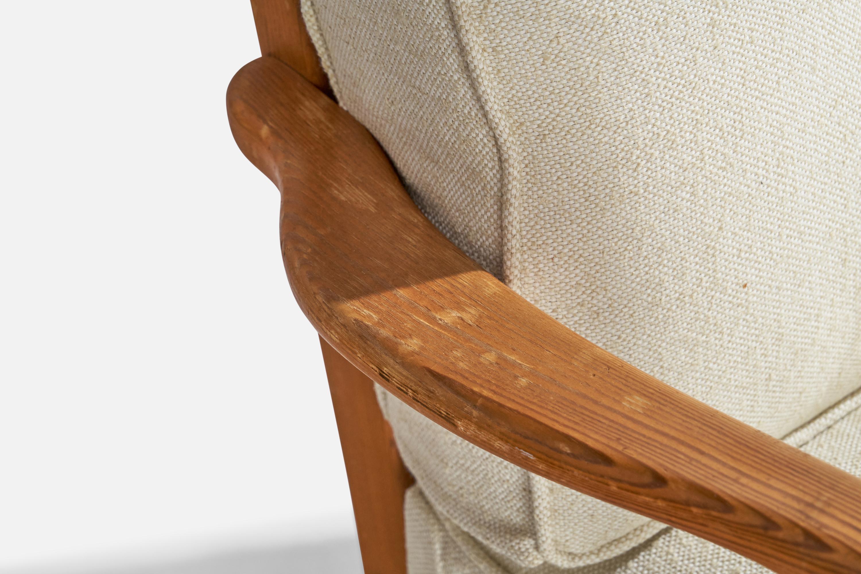 Göperts Möbler, Lounge chairs, Pine, Fabric, Sweden, 1940s 2