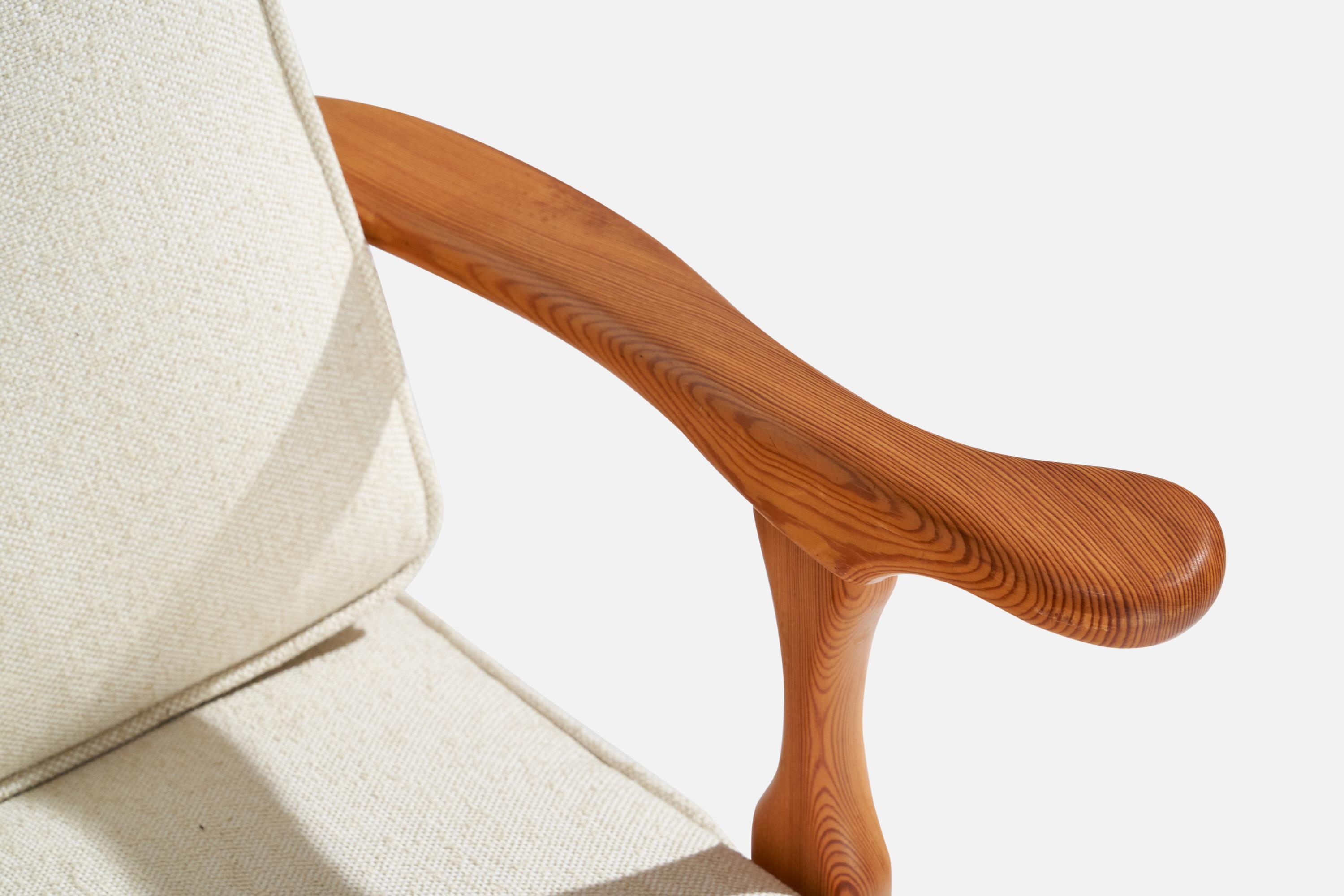 Göperts Möbler, chaises longues, pin, tissu, Suède, années 1940 en vente 2