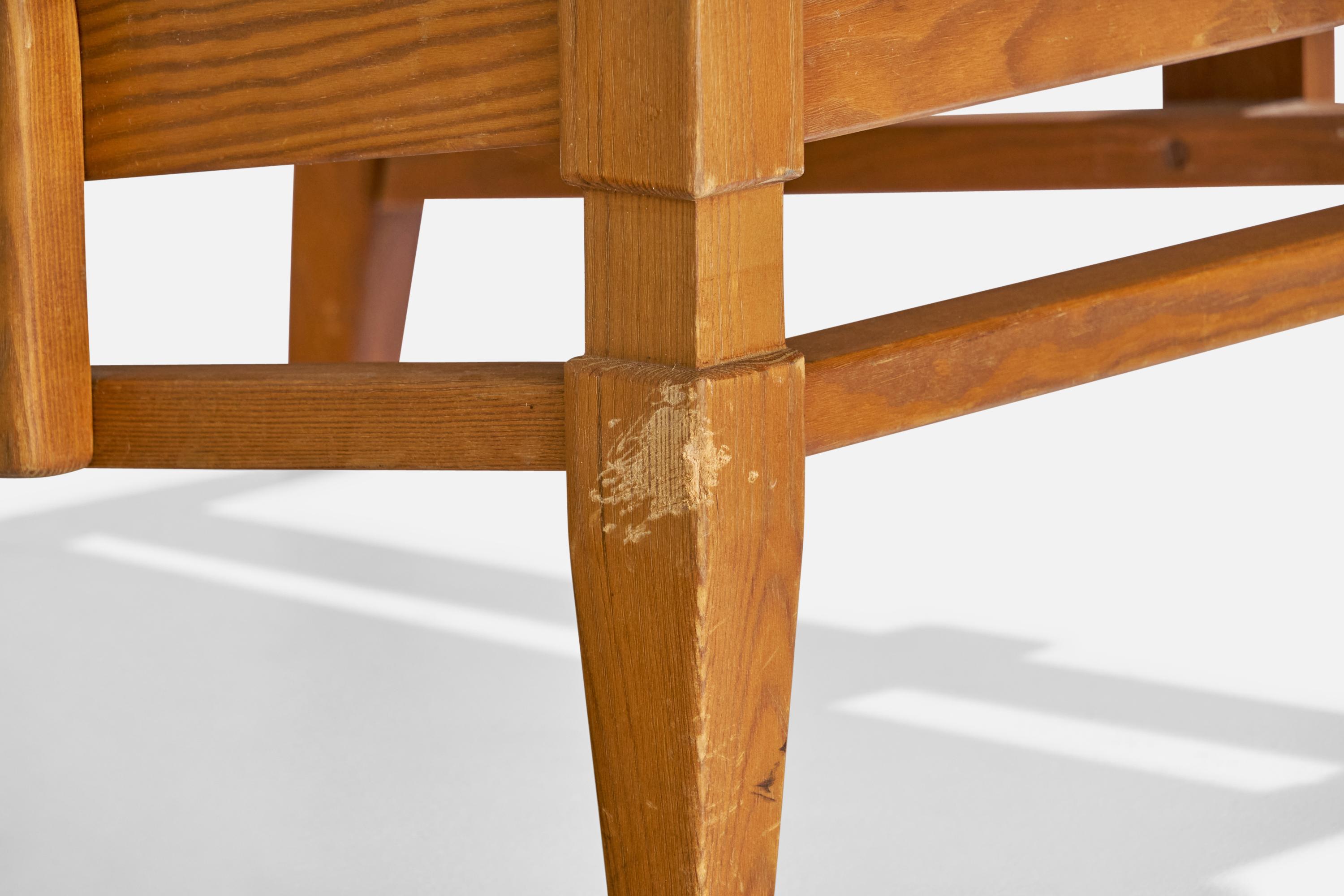 Göperts Möbler, chaises longues, pin, tissu, Suède, années 1940 en vente 2