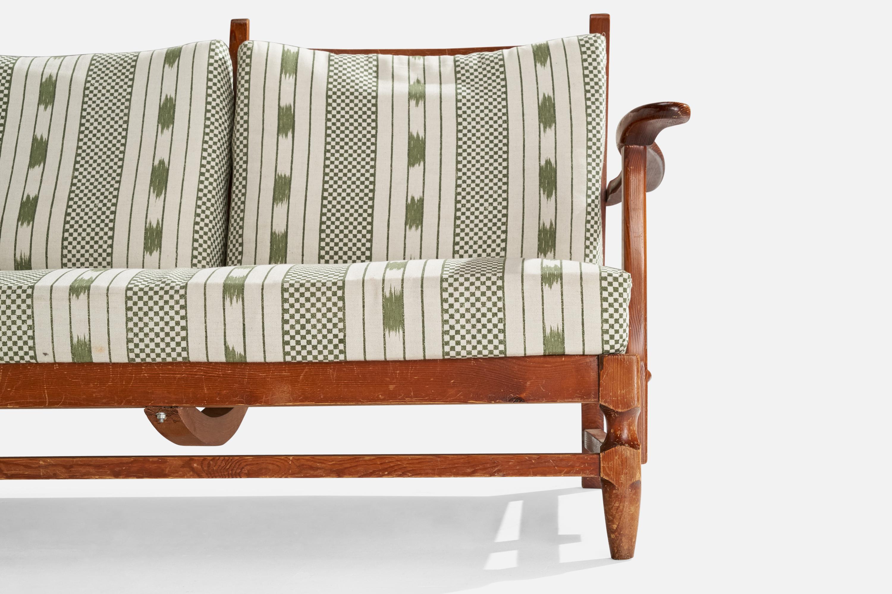 Göperts möbler, Canapé, pin, tissu, Suède, années 1940 en vente 6