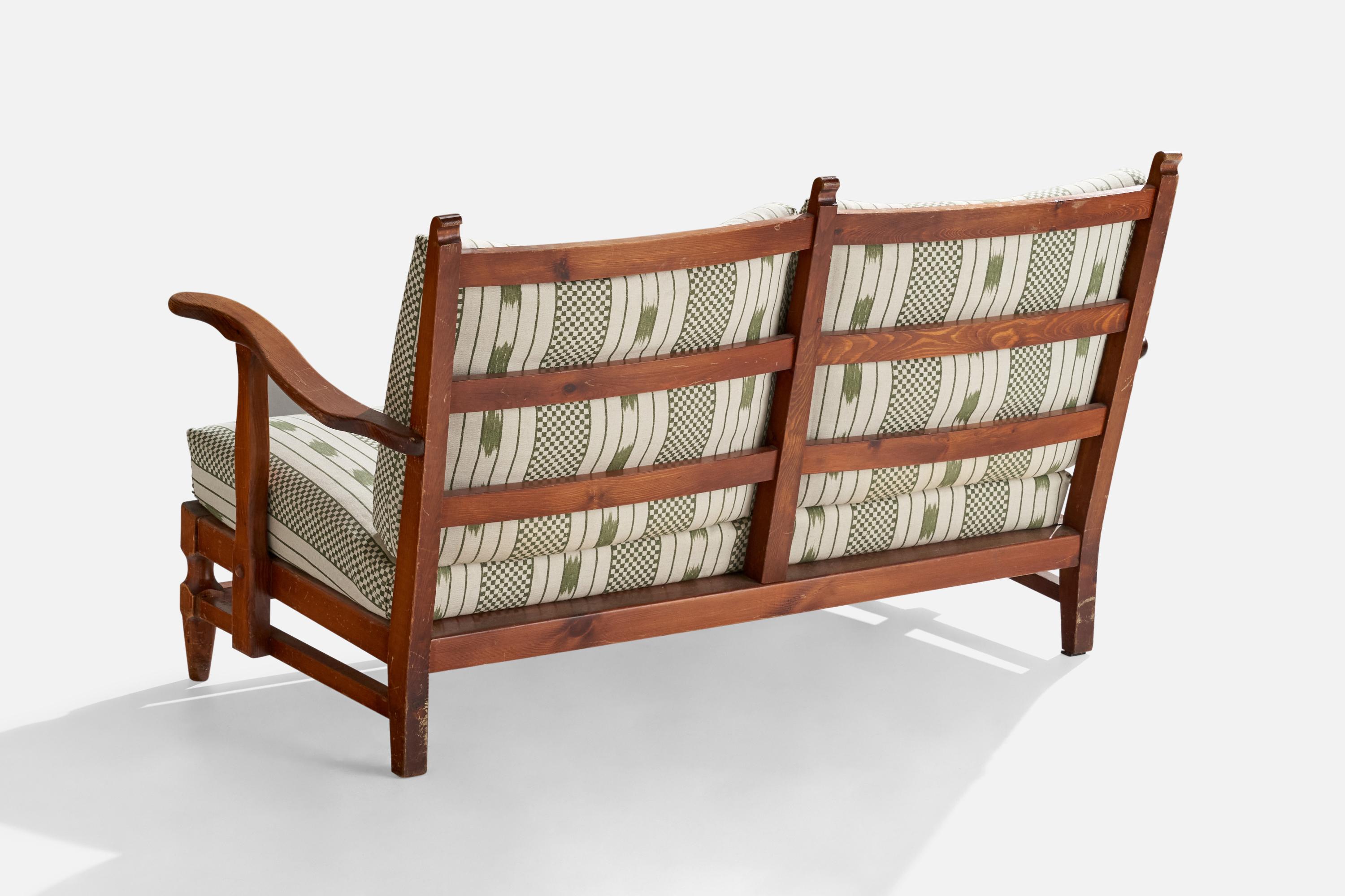 Scandinave moderne Göperts möbler, Canapé, pin, tissu, Suède, années 1940 en vente