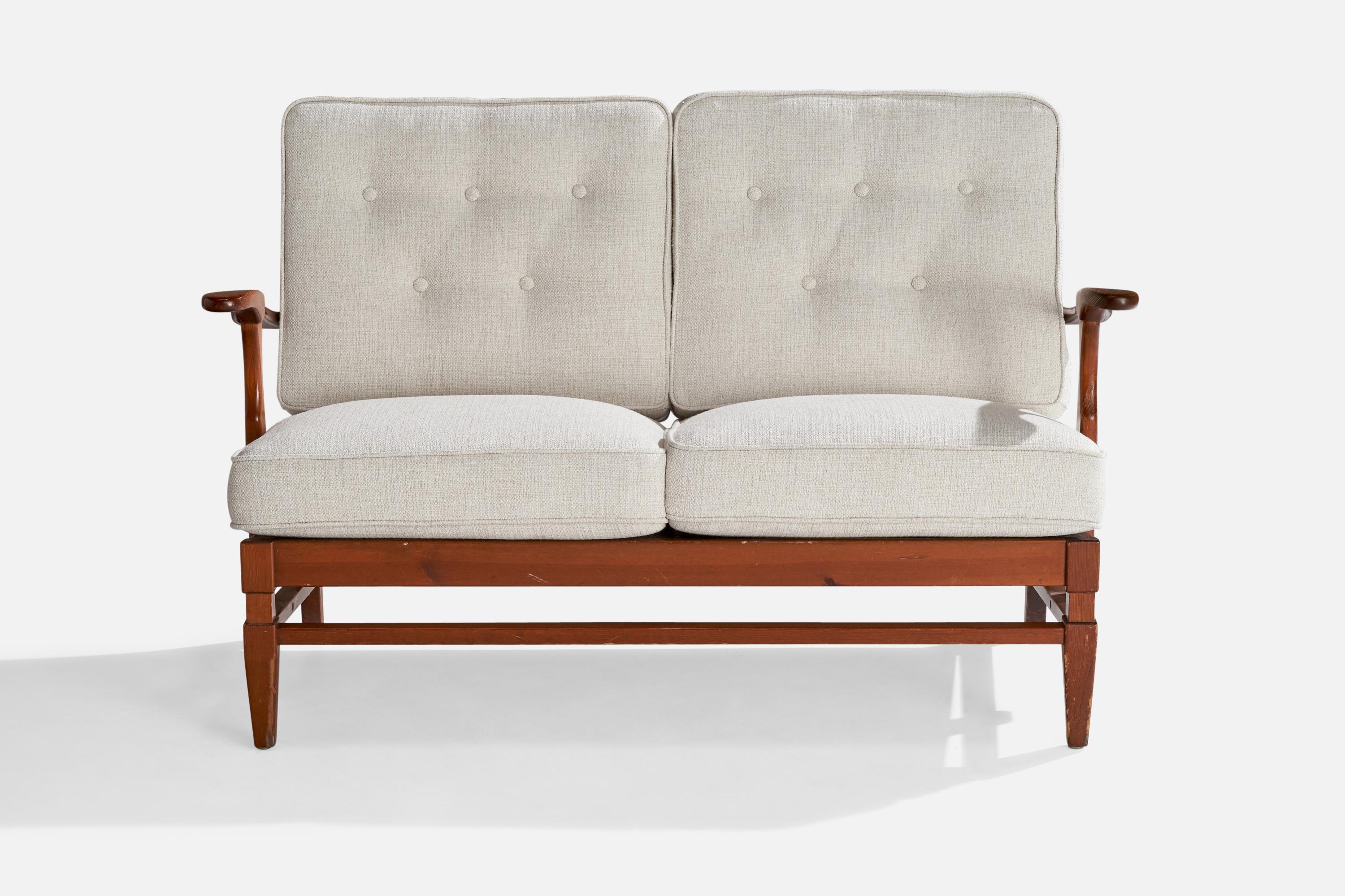 Scandinave moderne Göperts Möbler, canapé, pin, tissu, Suède, années 1940 en vente