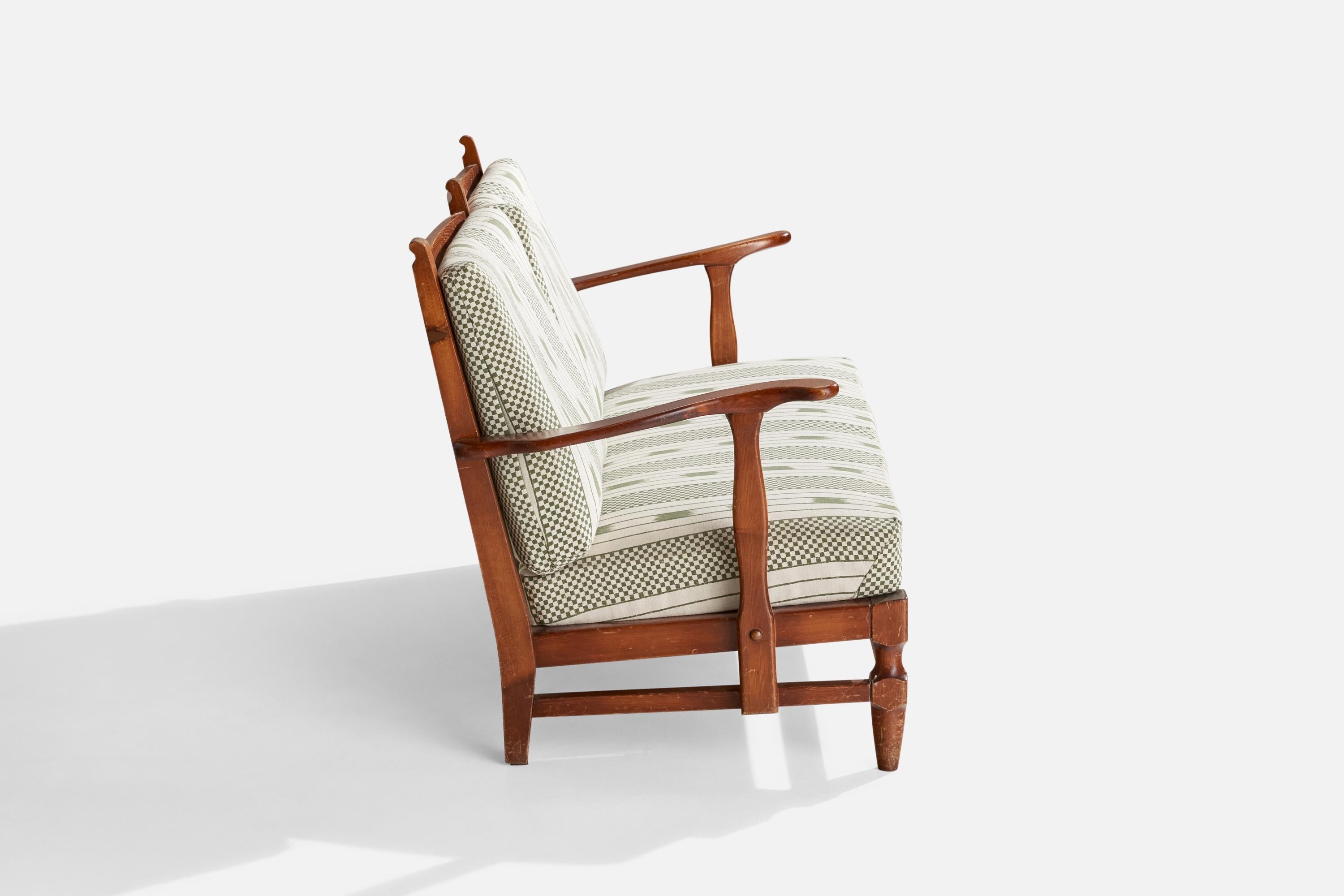 Suédois Göperts möbler, Canapé, pin, tissu, Suède, années 1940 en vente