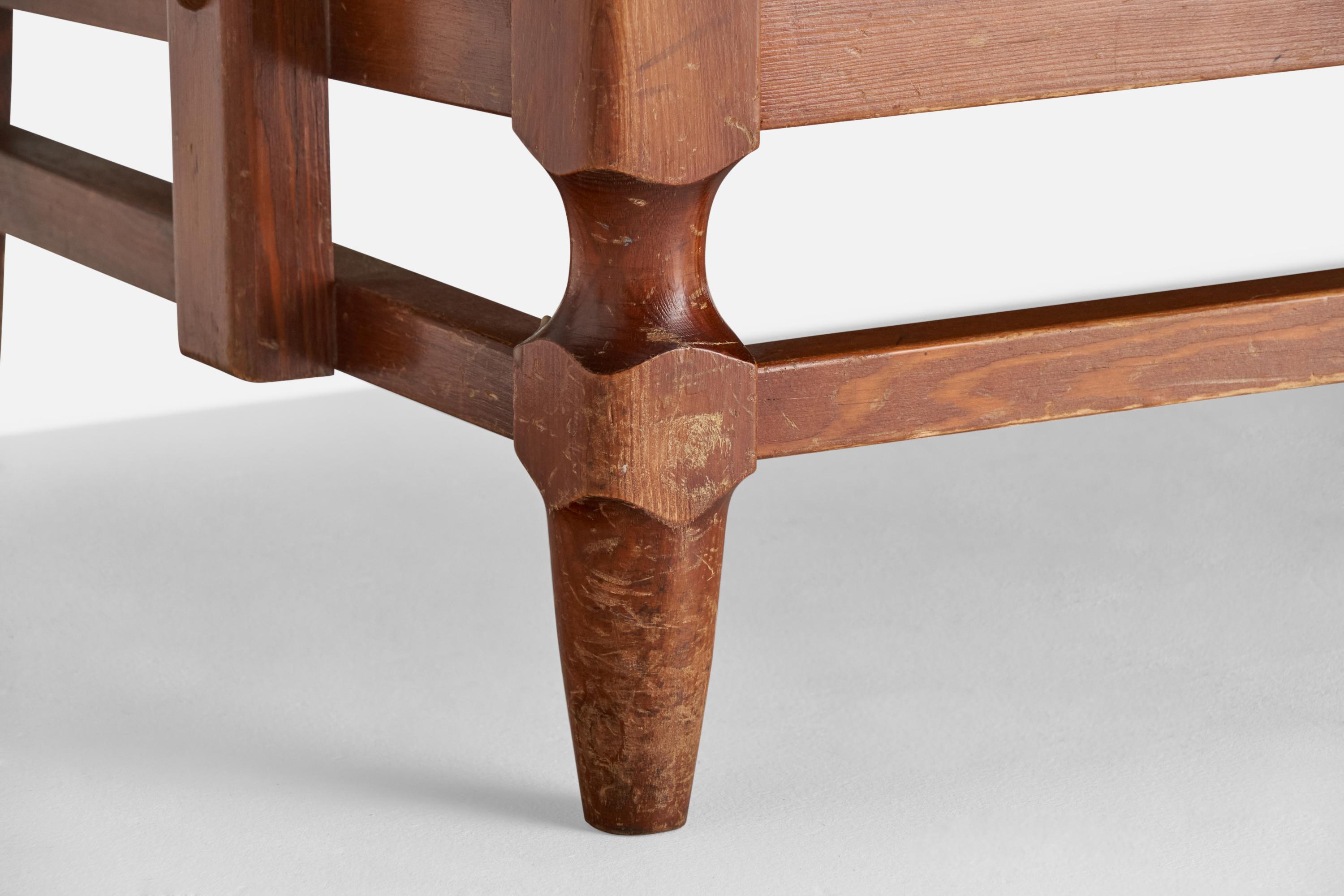 Göperts möbler, Canapé, pin, tissu, Suède, années 1940 État moyen - En vente à High Point, NC