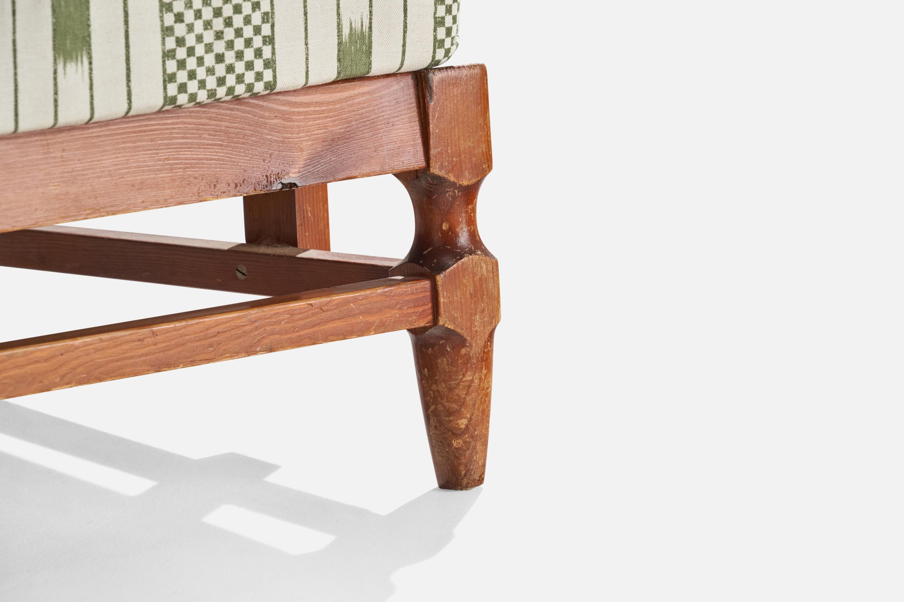 Tissu Göperts möbler, Canapé, pin, tissu, Suède, années 1940 en vente
